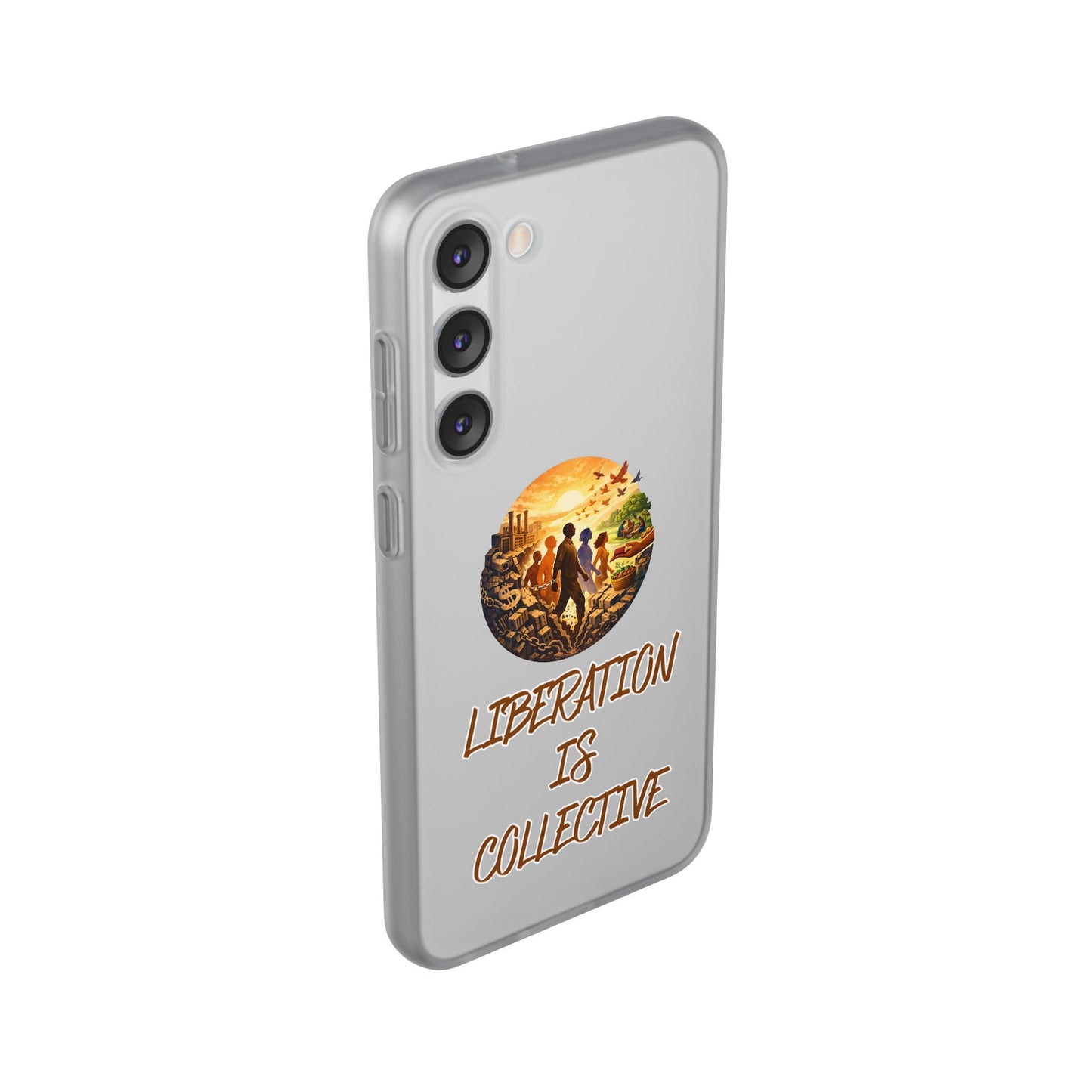 Phone Case —“Liberation Is Collective” Matte Phone Case | Sunset Unity Art for iPhone & Samsung