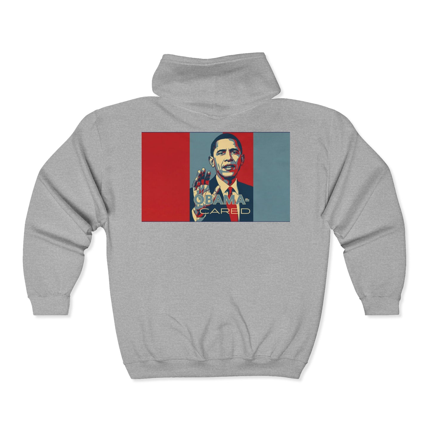 Obama Cared Zip Hoodie — Retro Obama Poster Full‑Zip Hoodie