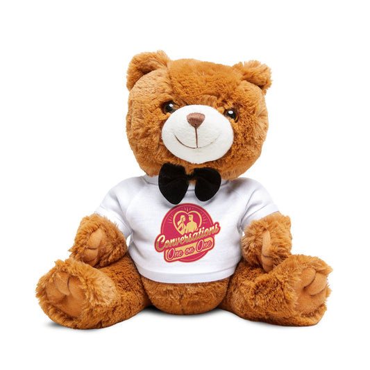 Cute Brown Teddy Bear Plush with Custom T‑Shirt – Personalized Gift for Kids & Valentine’s
