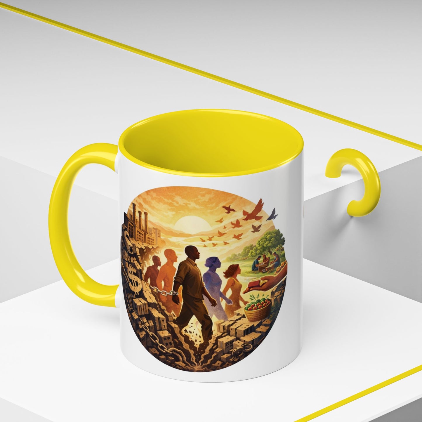 Liberation Is Collective Accent Coffee Mug - Black Handle 11/15oz