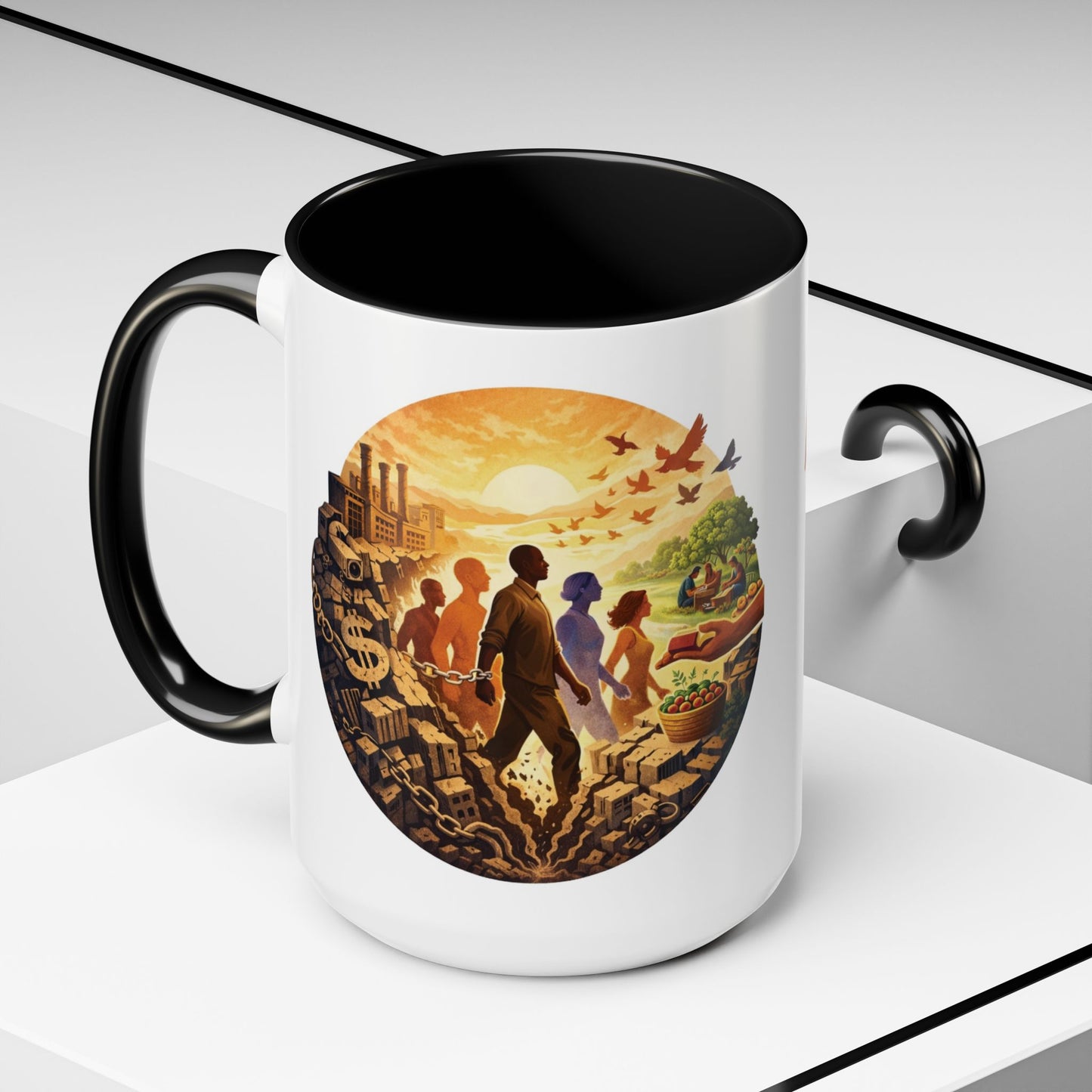 Liberation Is Collective Accent Coffee Mug - Black Handle 11/15oz