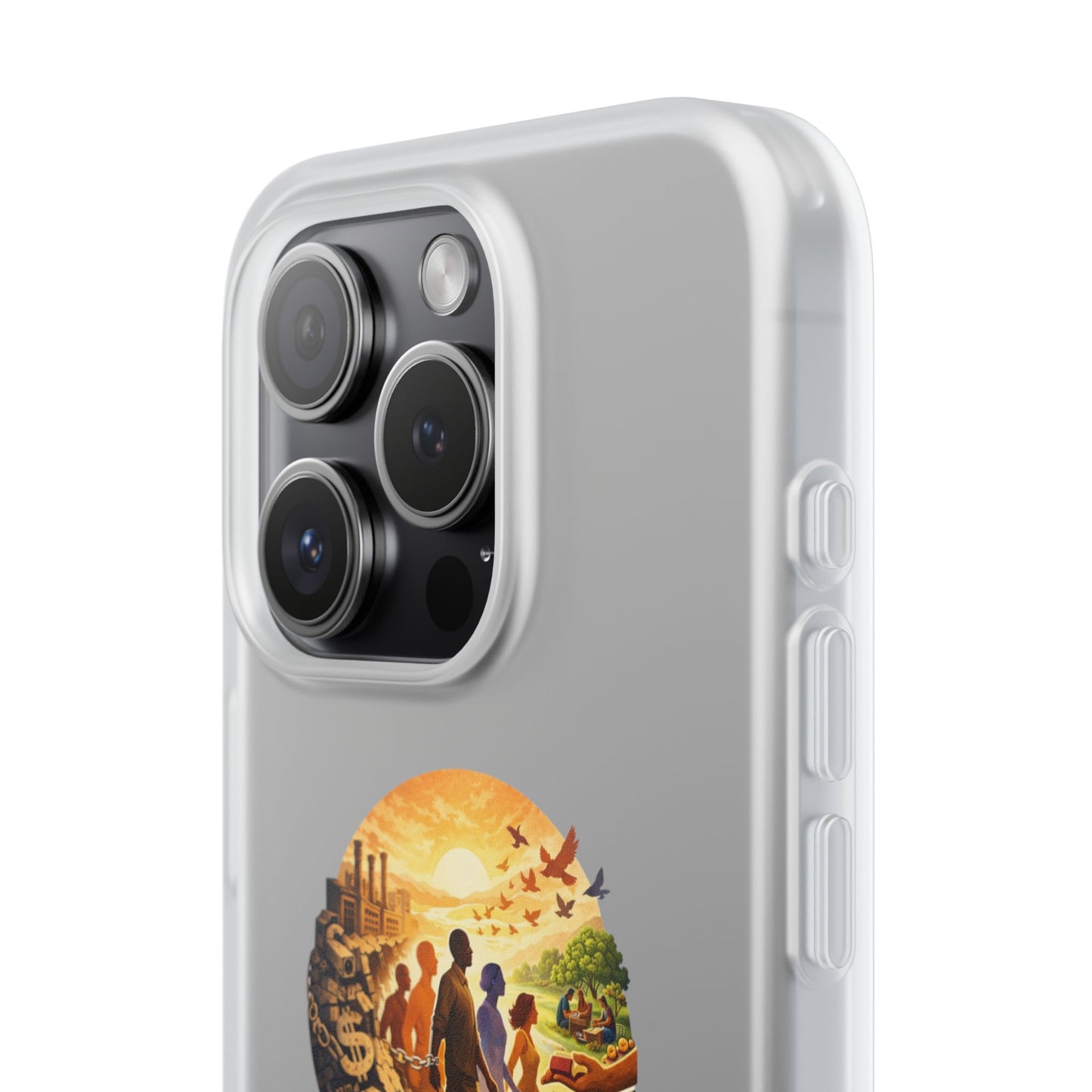 Phone Case —“Liberation Is Collective” Matte Phone Case | Sunset Unity Art for iPhone & Samsung