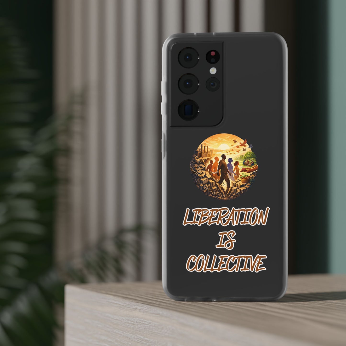 Phone Case —“Liberation Is Collective” Matte Phone Case | Sunset Unity Art for iPhone & Samsung