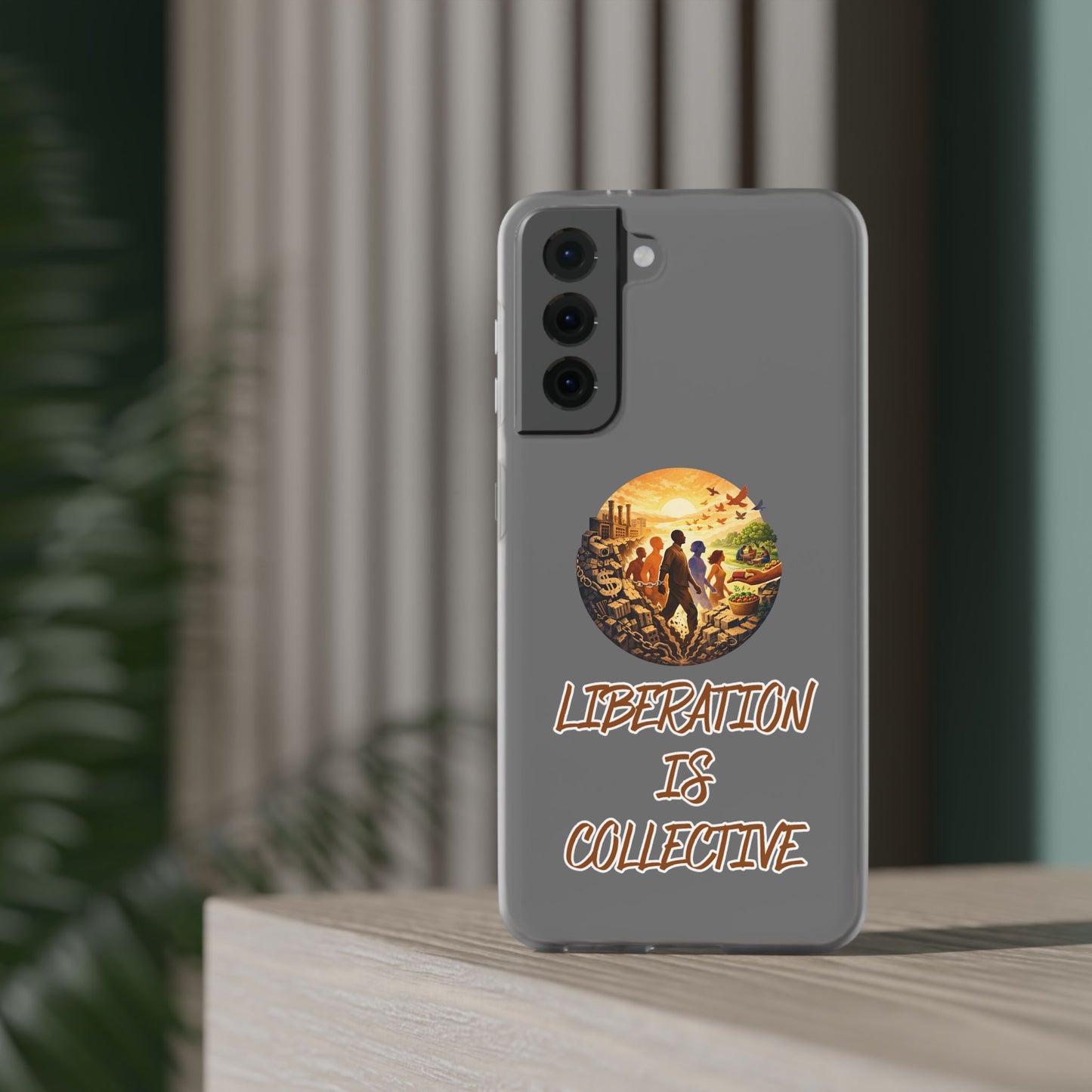 Phone Case —“Liberation Is Collective” Matte Phone Case | Sunset Unity Art for iPhone & Samsung