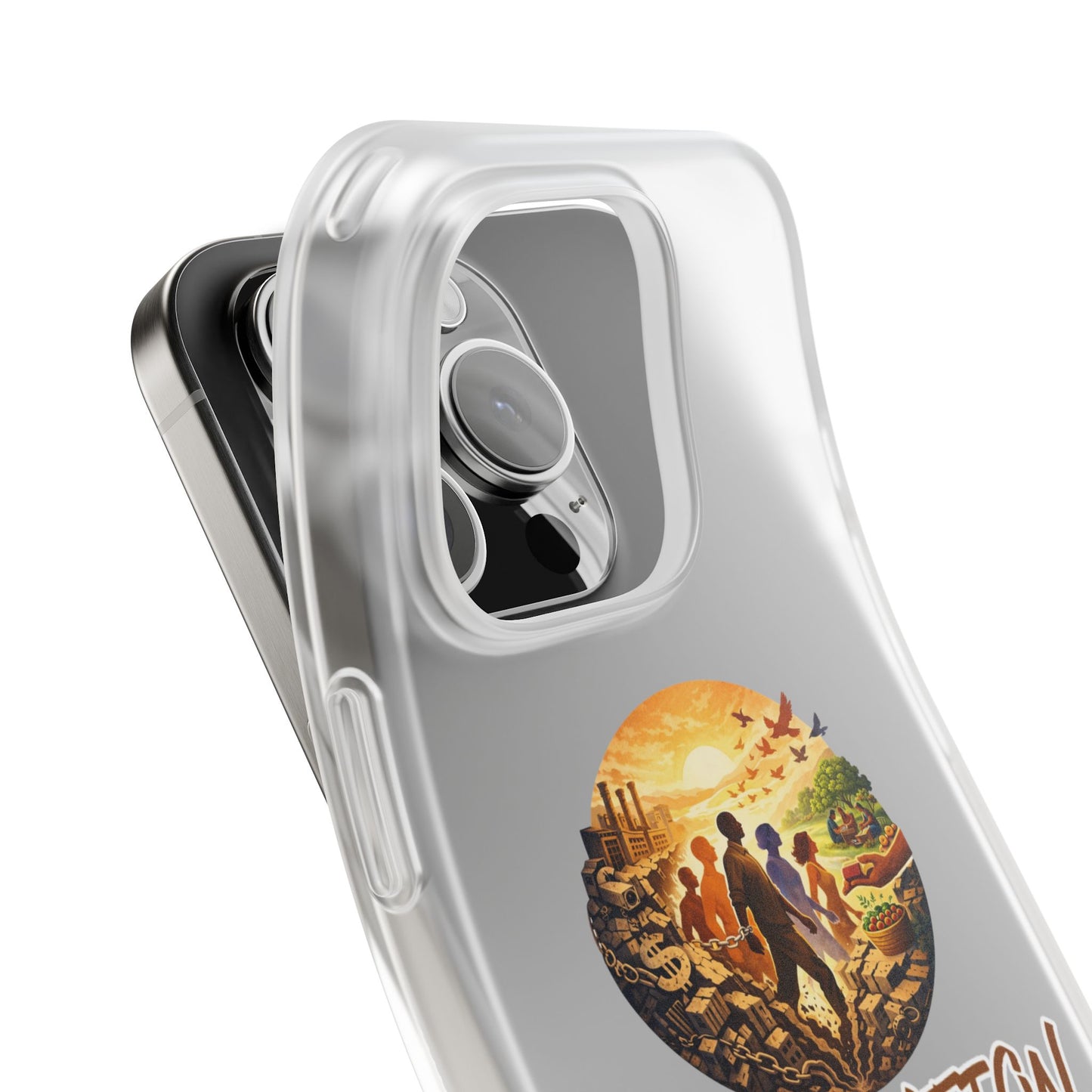 Phone Case —“Liberation Is Collective” Matte Phone Case | Sunset Unity Art for iPhone & Samsung