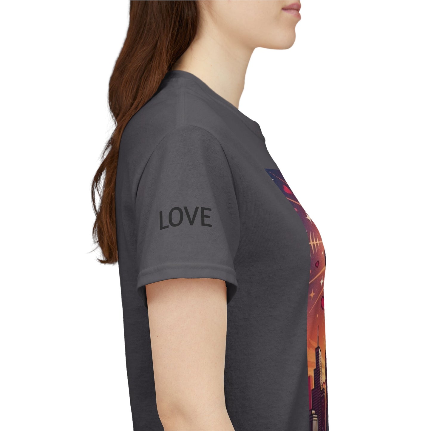 Love Over Bombs T-Shirt — Retro Heart Cloud Peace Tee