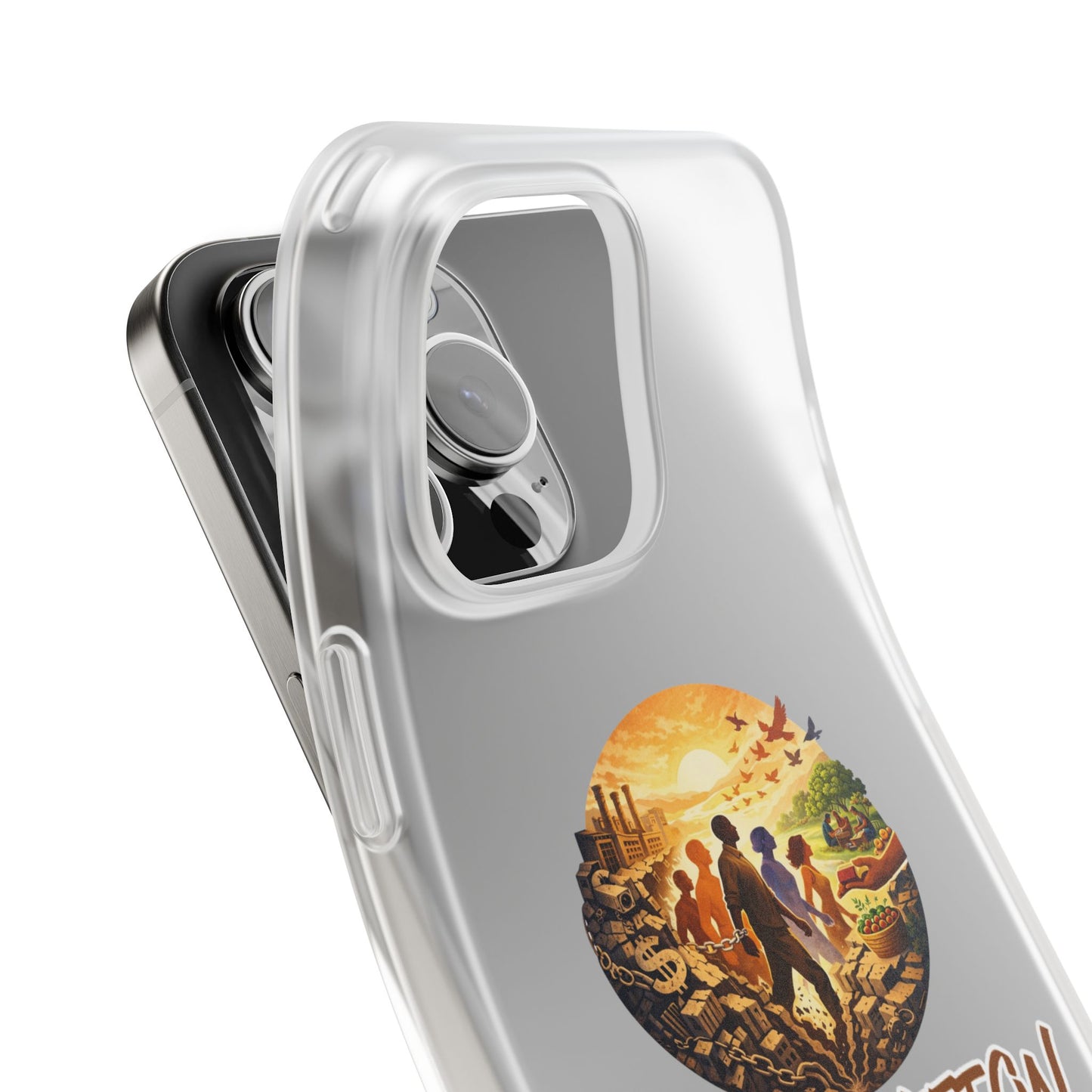 Phone Case —“Liberation Is Collective” Matte Phone Case | Sunset Unity Art for iPhone & Samsung