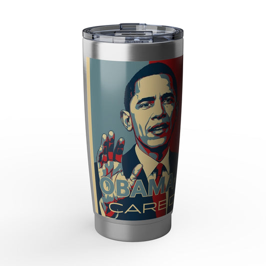Obama Cared 20oz Travel Tumbler — Vintage Poster Design