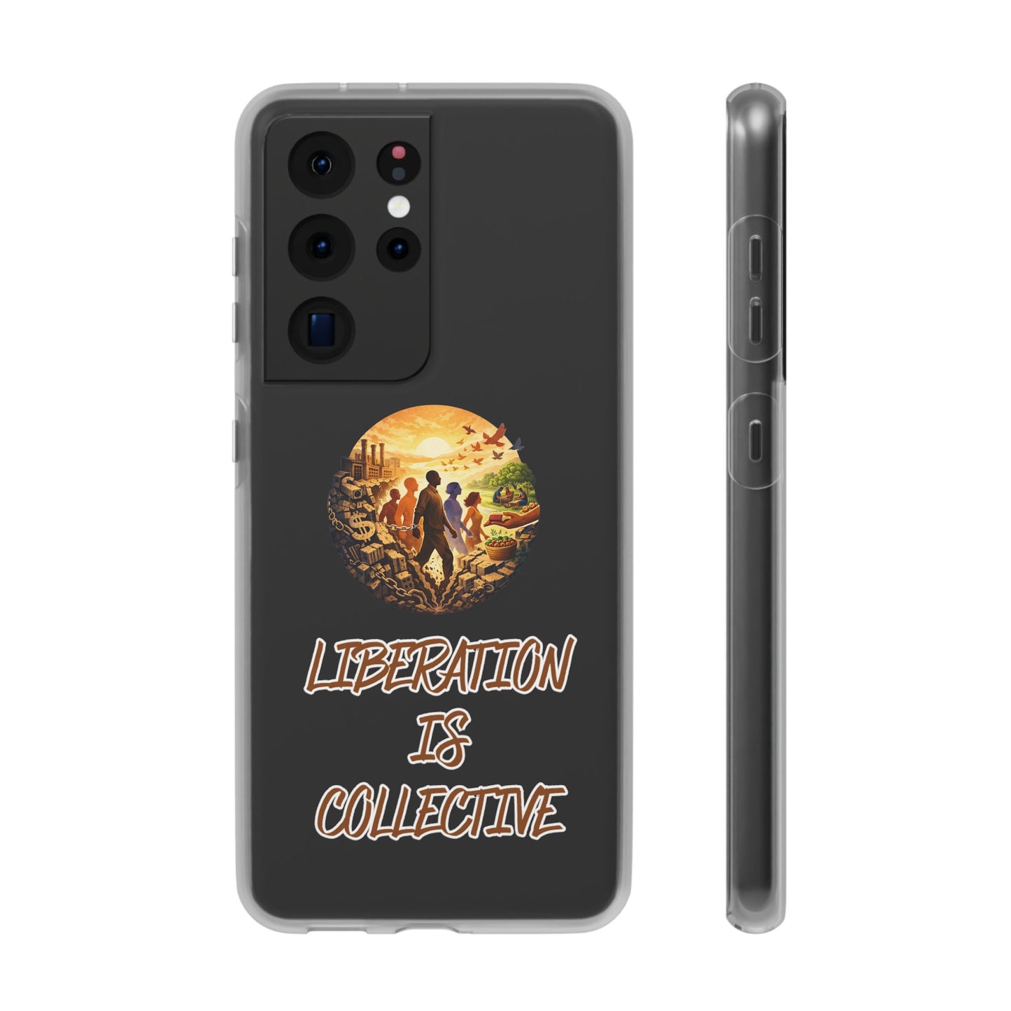 Phone Case —“Liberation Is Collective” Matte Phone Case | Sunset Unity Art for iPhone & Samsung