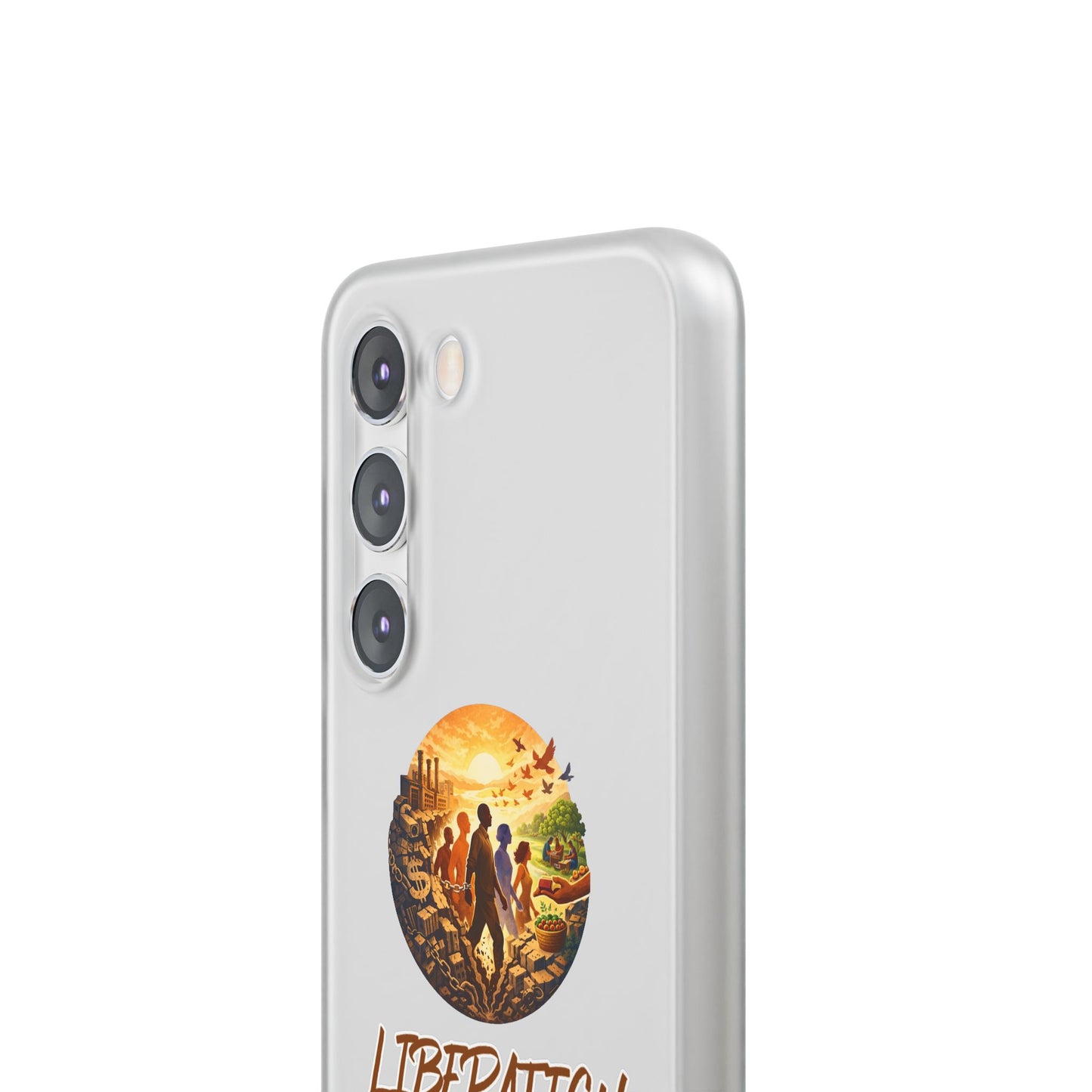 Phone Case —“Liberation Is Collective” Matte Phone Case | Sunset Unity Art for iPhone & Samsung