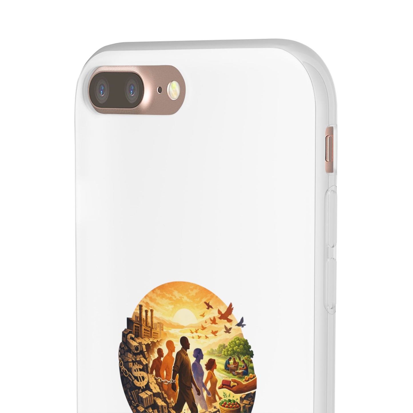 Phone Case —“Liberation Is Collective” Matte Phone Case | Sunset Unity Art for iPhone & Samsung