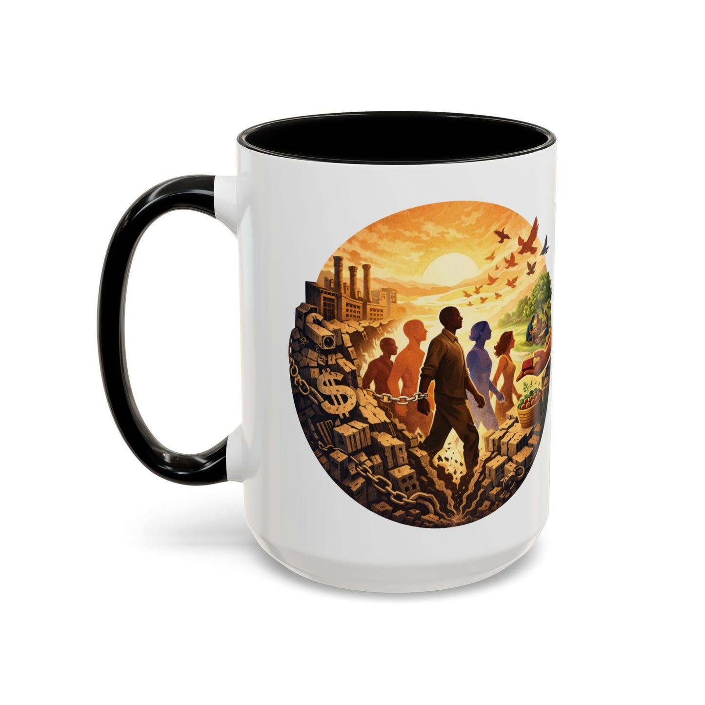Liberation Is Collective Accent Coffee Mug - Black Handle 11/15oz