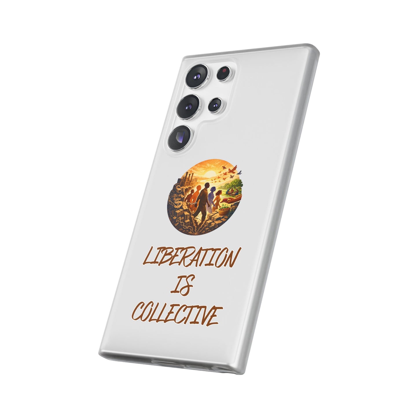 Phone Case —“Liberation Is Collective” Matte Phone Case | Sunset Unity Art for iPhone & Samsung