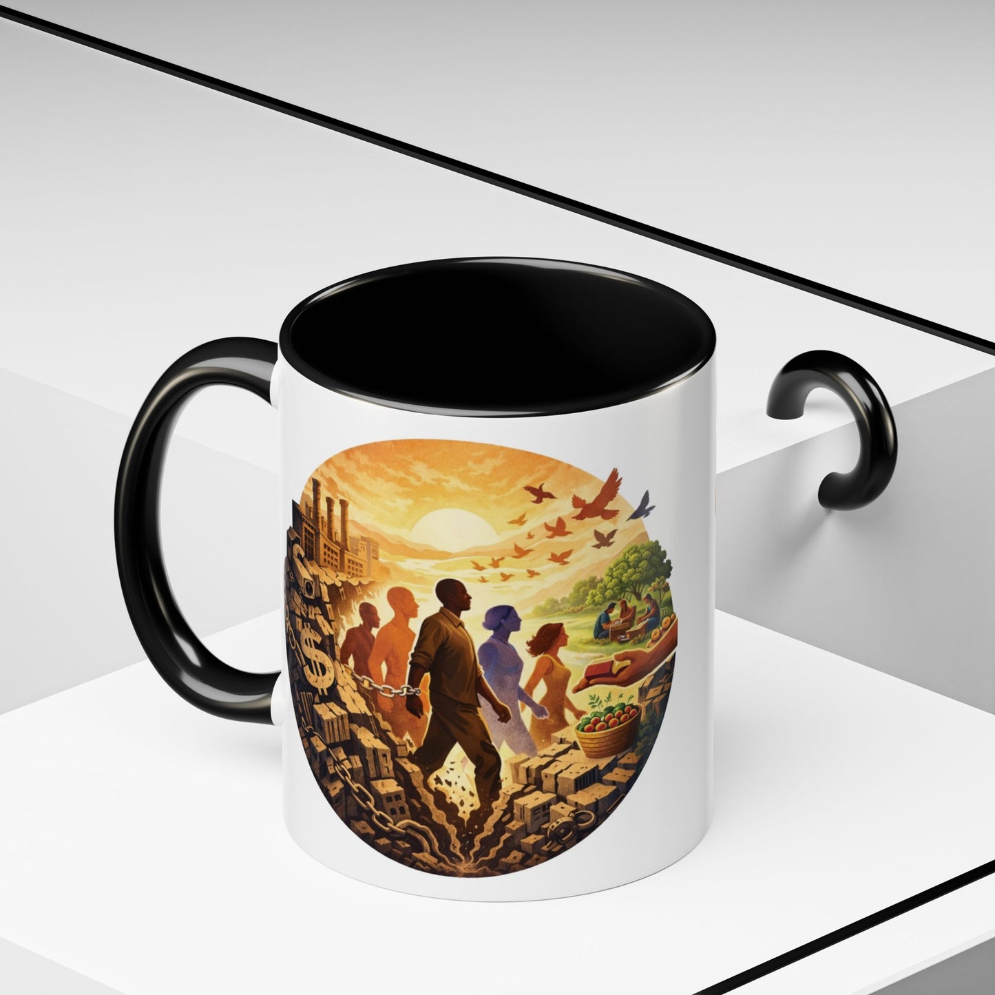 Liberation Is Collective Accent Coffee Mug - Black Handle 11/15oz