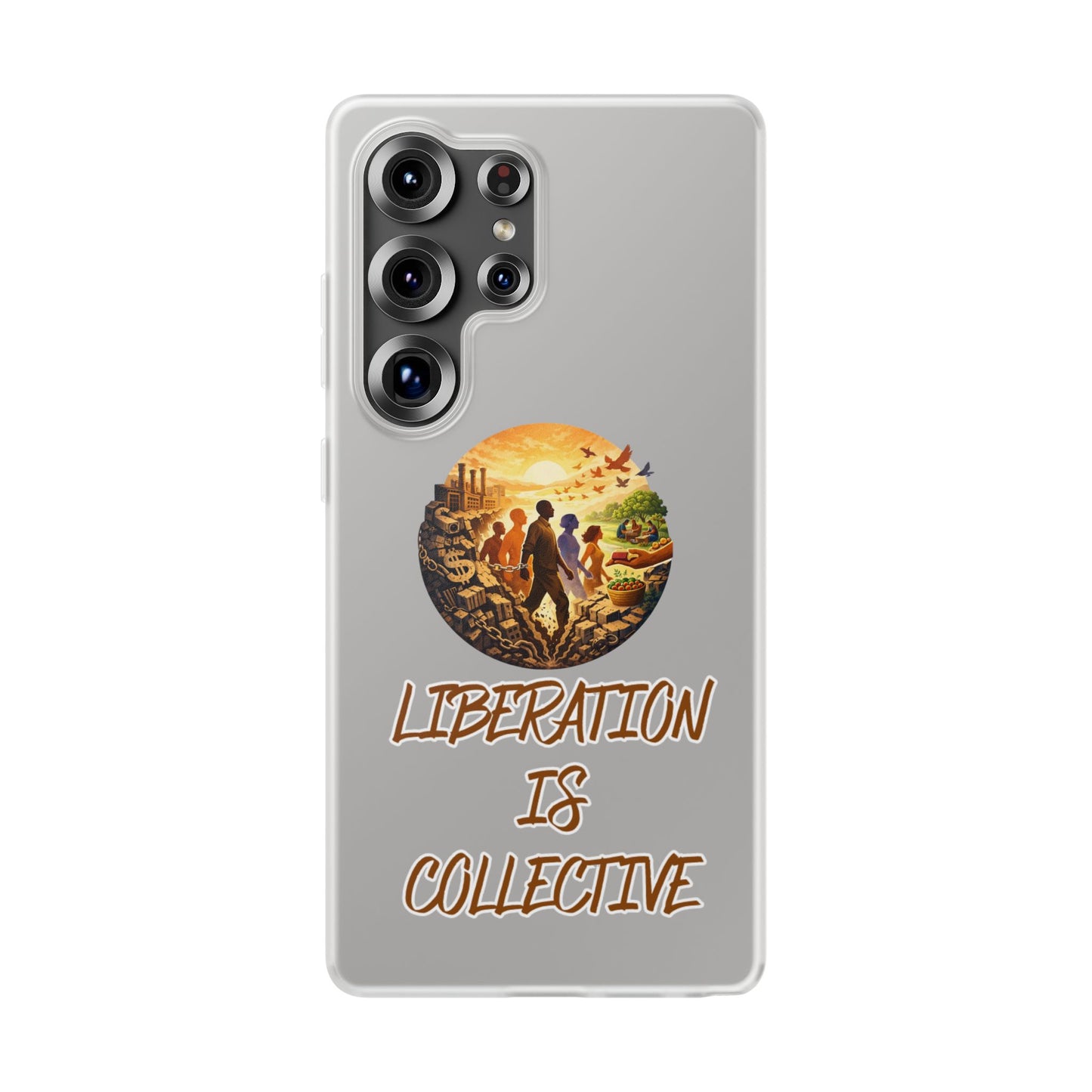 Phone Case —“Liberation Is Collective” Matte Phone Case | Sunset Unity Art for iPhone & Samsung