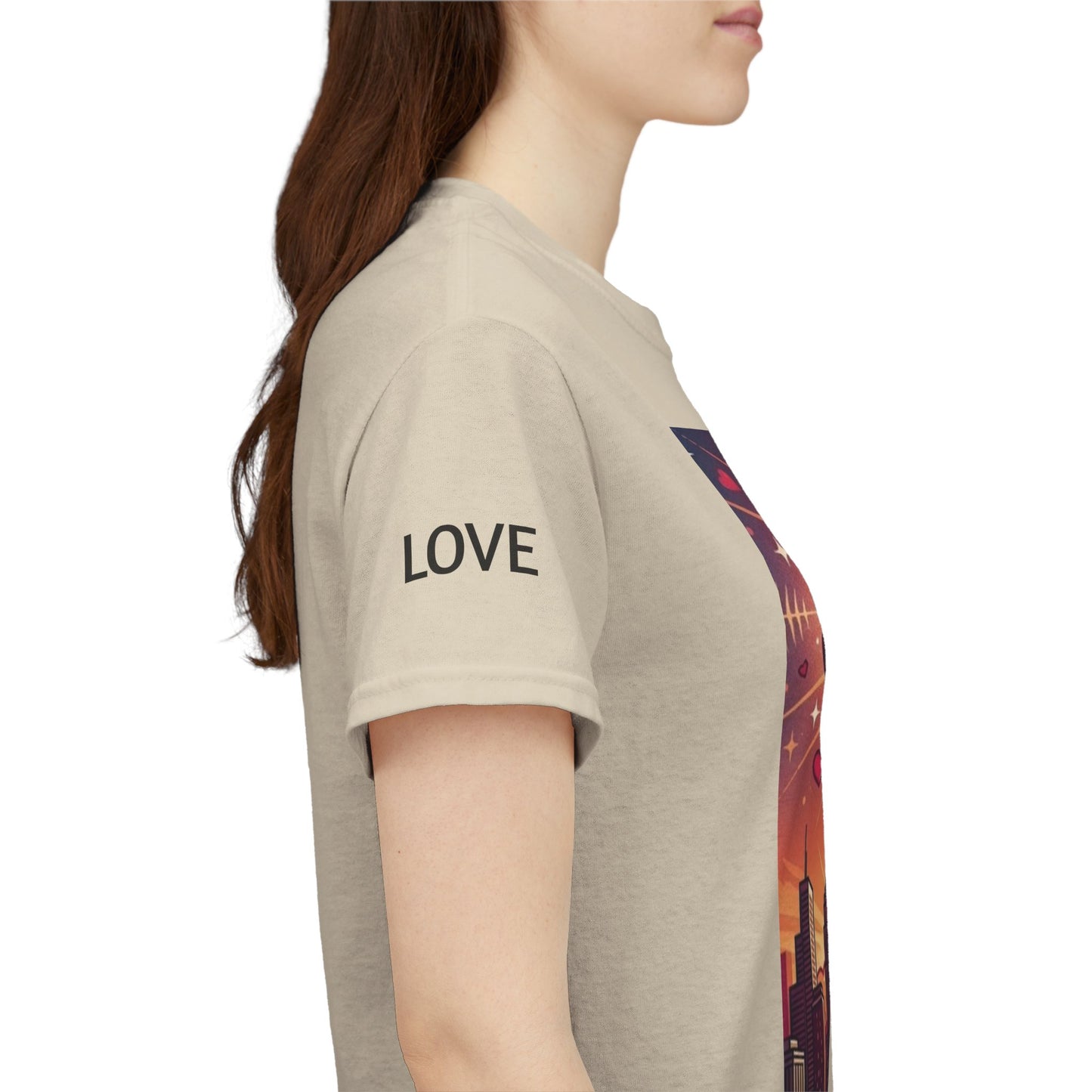 Love Over Bombs T-Shirt — Retro Heart Cloud Peace Tee