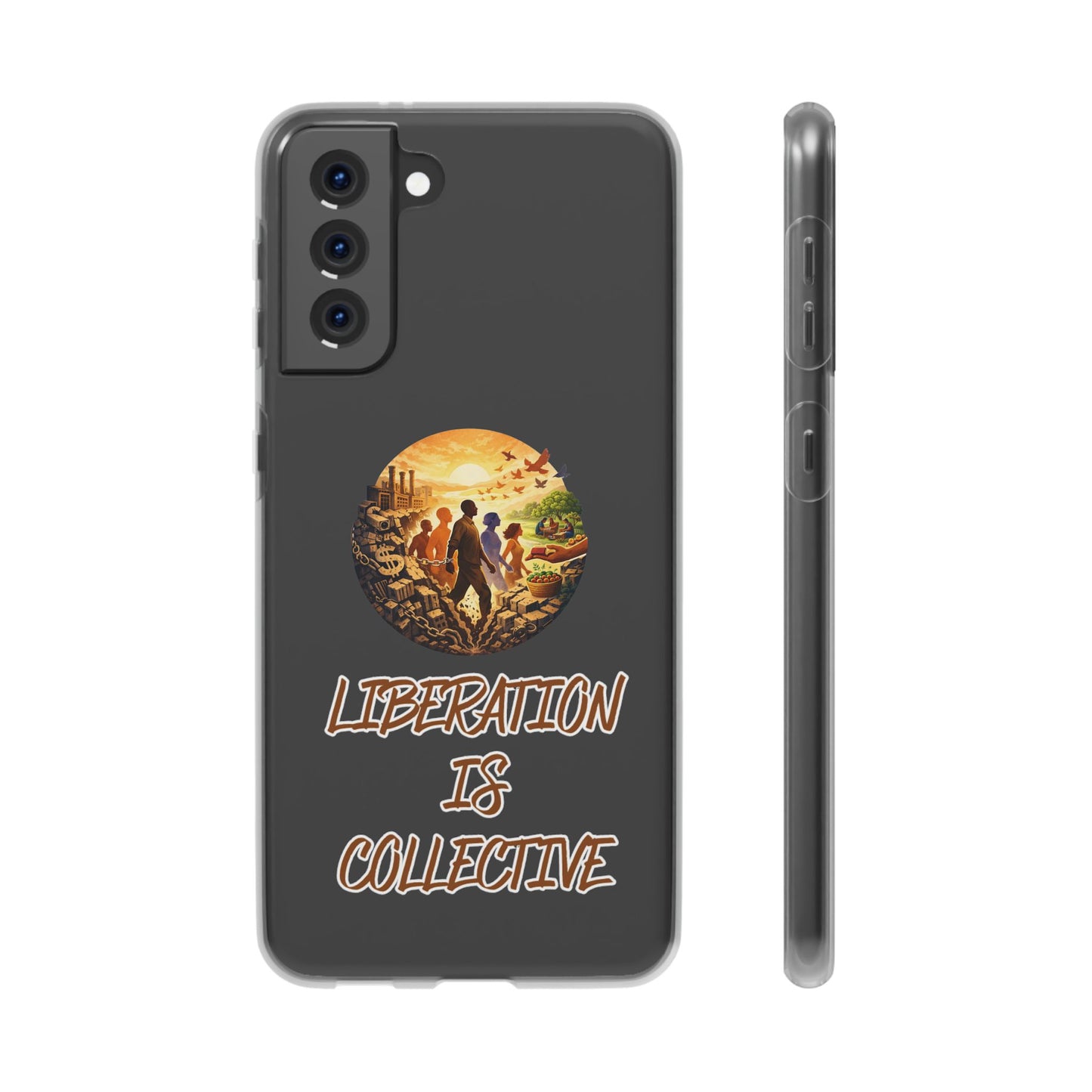 Phone Case —“Liberation Is Collective” Matte Phone Case | Sunset Unity Art for iPhone & Samsung