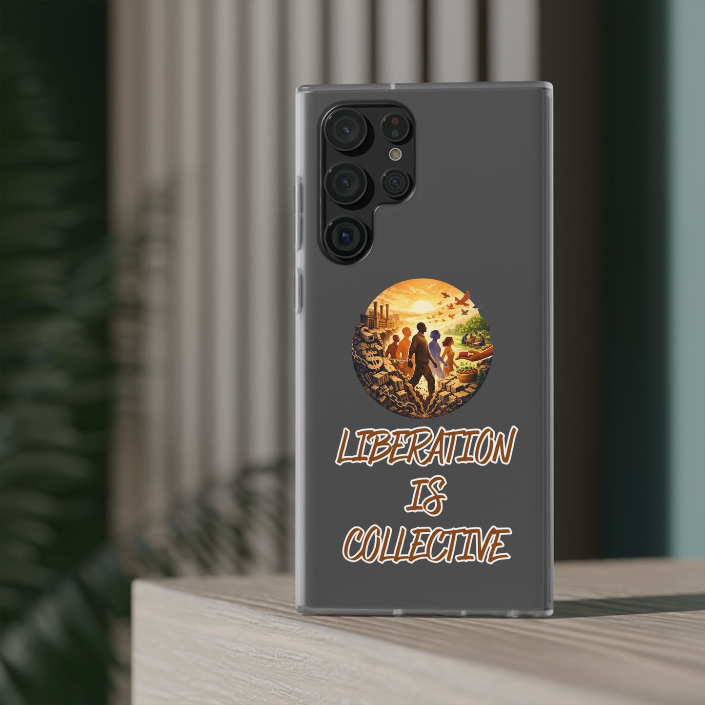 Phone Case —“Liberation Is Collective” Matte Phone Case | Sunset Unity Art for iPhone & Samsung