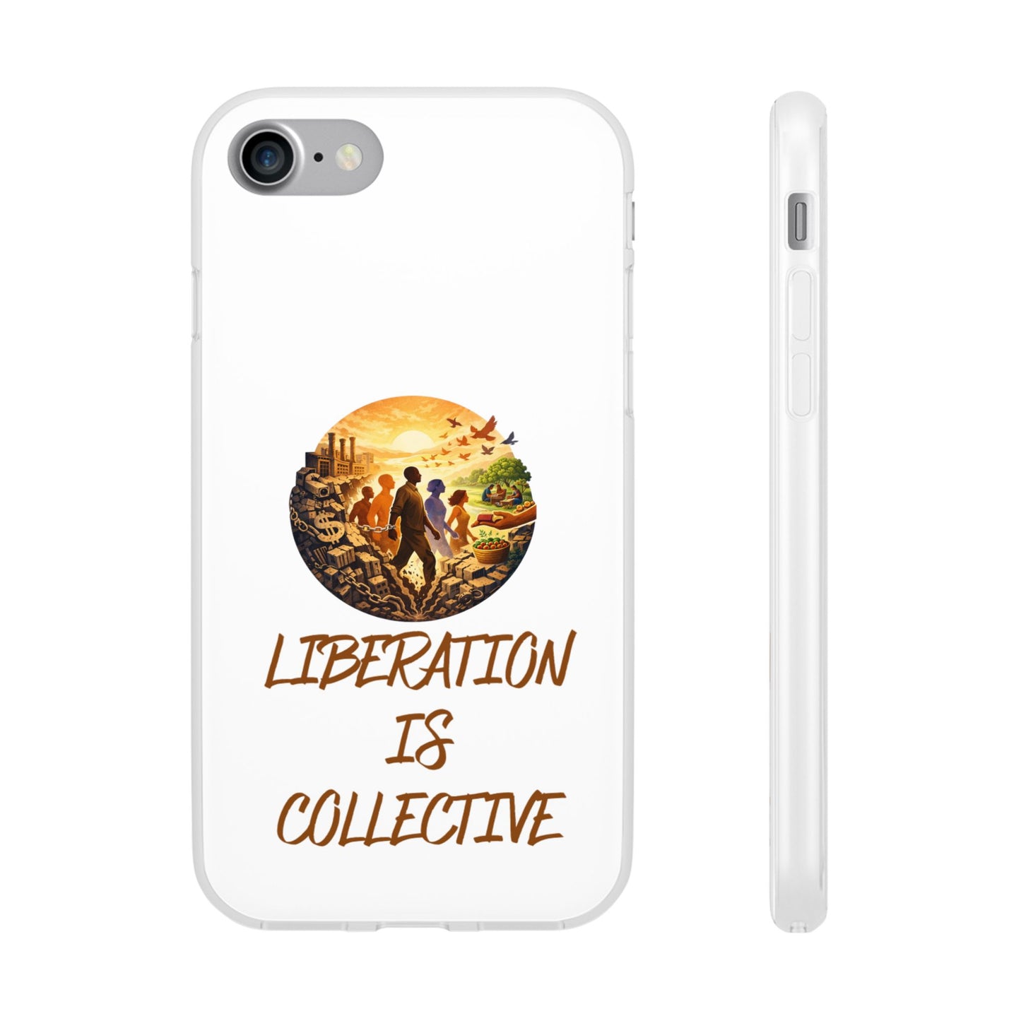 Phone Case —“Liberation Is Collective” Matte Phone Case | Sunset Unity Art for iPhone & Samsung