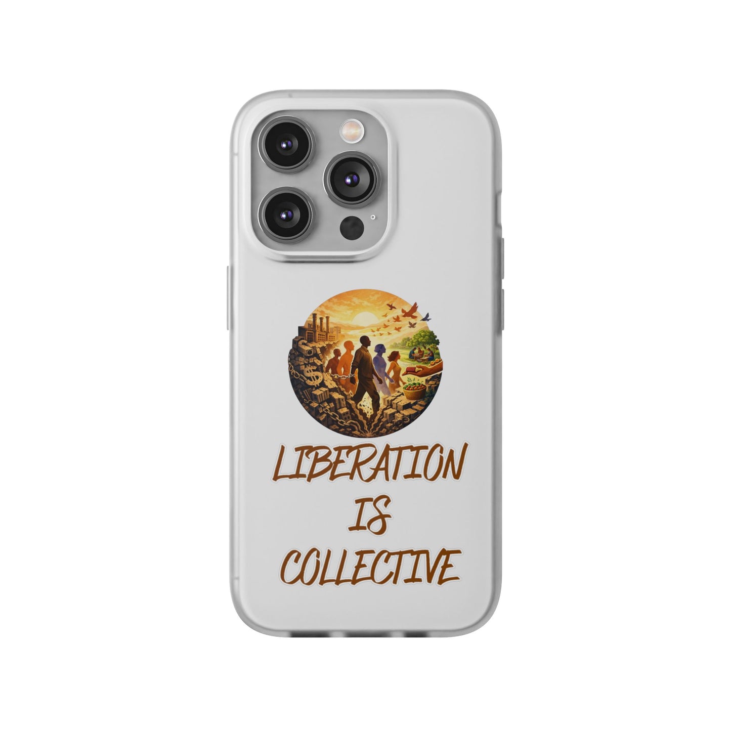 Phone Case —“Liberation Is Collective” Matte Phone Case | Sunset Unity Art for iPhone & Samsung