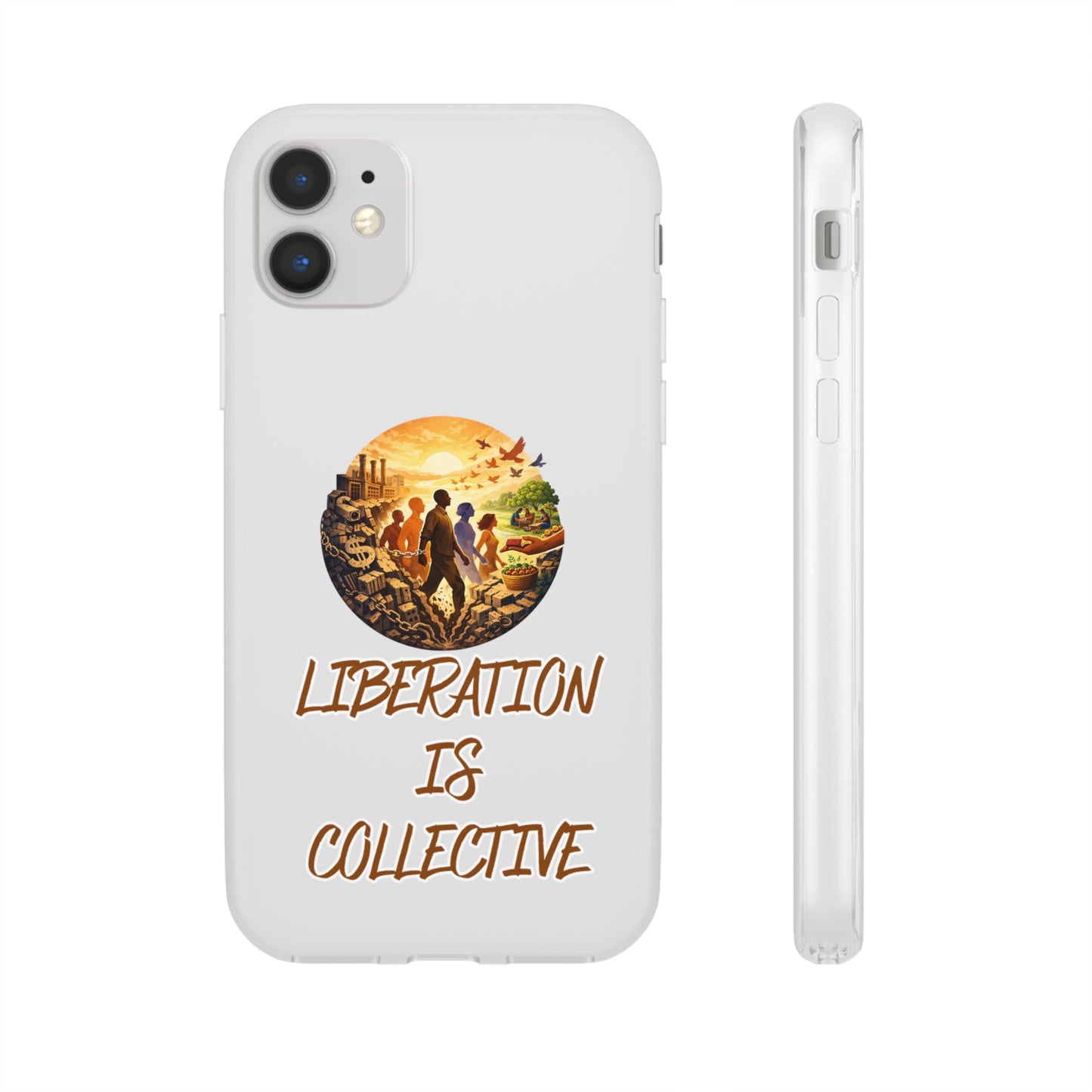 Phone Case —“Liberation Is Collective” Matte Phone Case | Sunset Unity Art for iPhone & Samsung