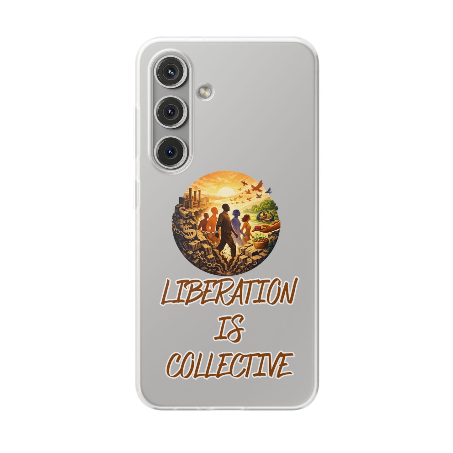 Phone Case —“Liberation Is Collective” Matte Phone Case | Sunset Unity Art for iPhone & Samsung