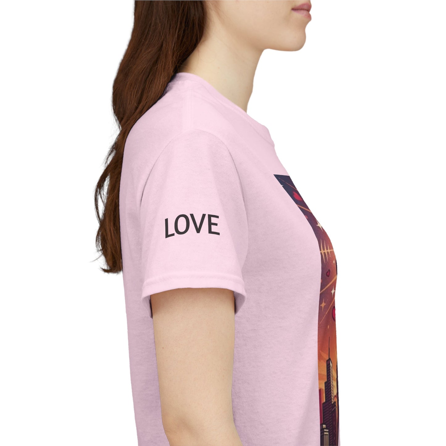 Love Over Bombs T-Shirt — Retro Heart Cloud Peace Tee