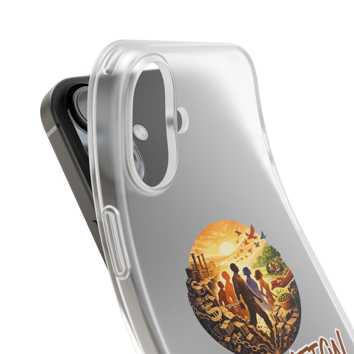 Phone Case —“Liberation Is Collective” Matte Phone Case | Sunset Unity Art for iPhone & Samsung