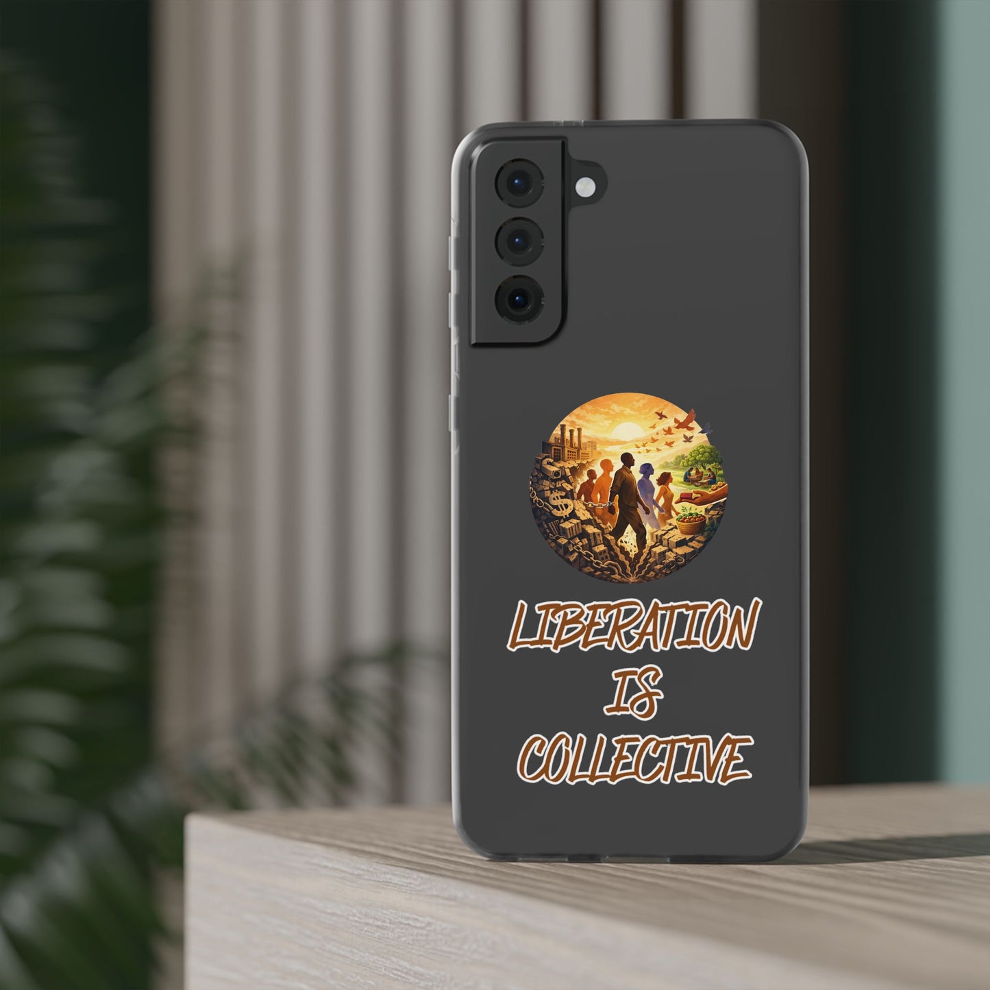 Phone Case —“Liberation Is Collective” Matte Phone Case | Sunset Unity Art for iPhone & Samsung