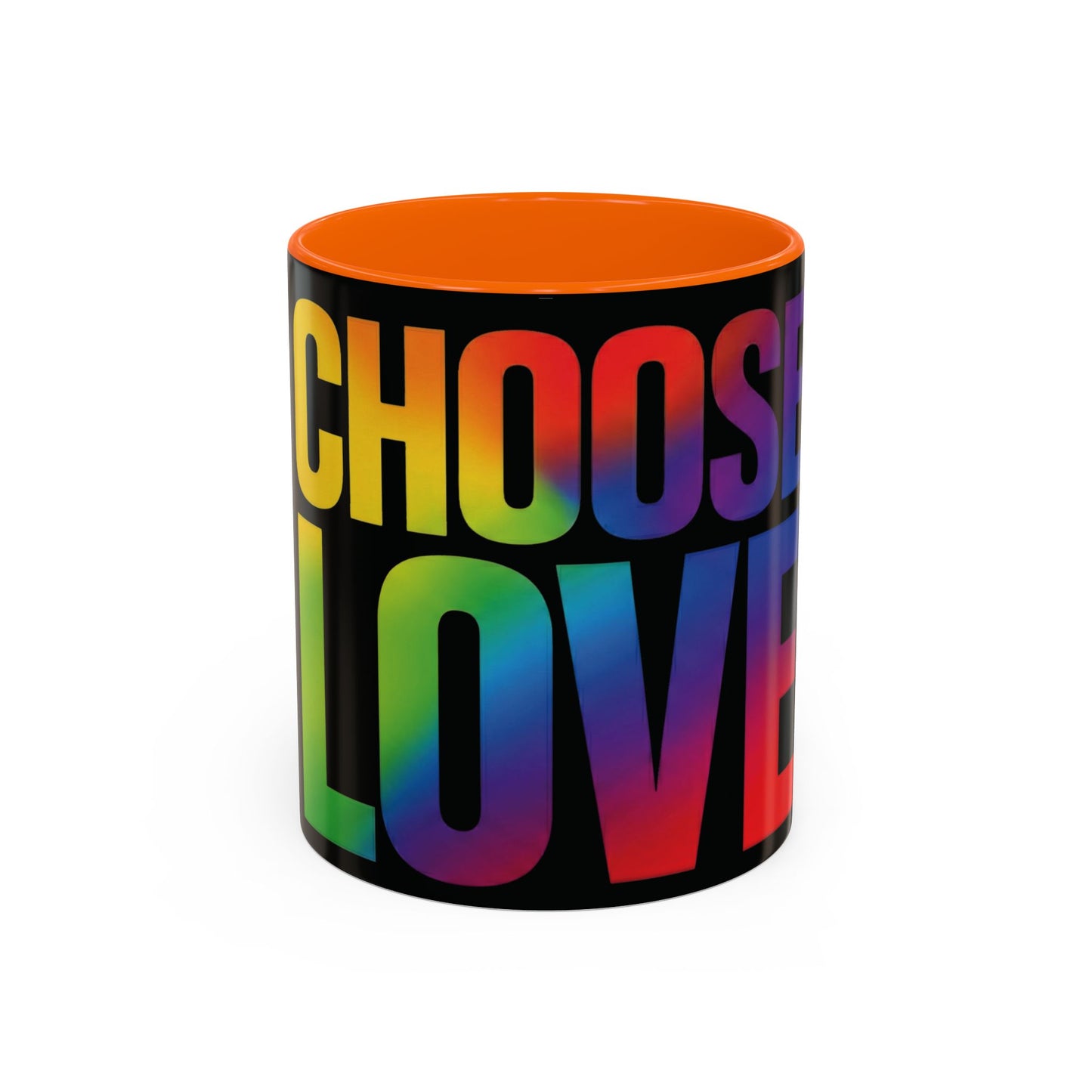 Choose Love Rainbow Accent Coffee Mug — LGBTQ+ Pride Inspirational 11/15oz