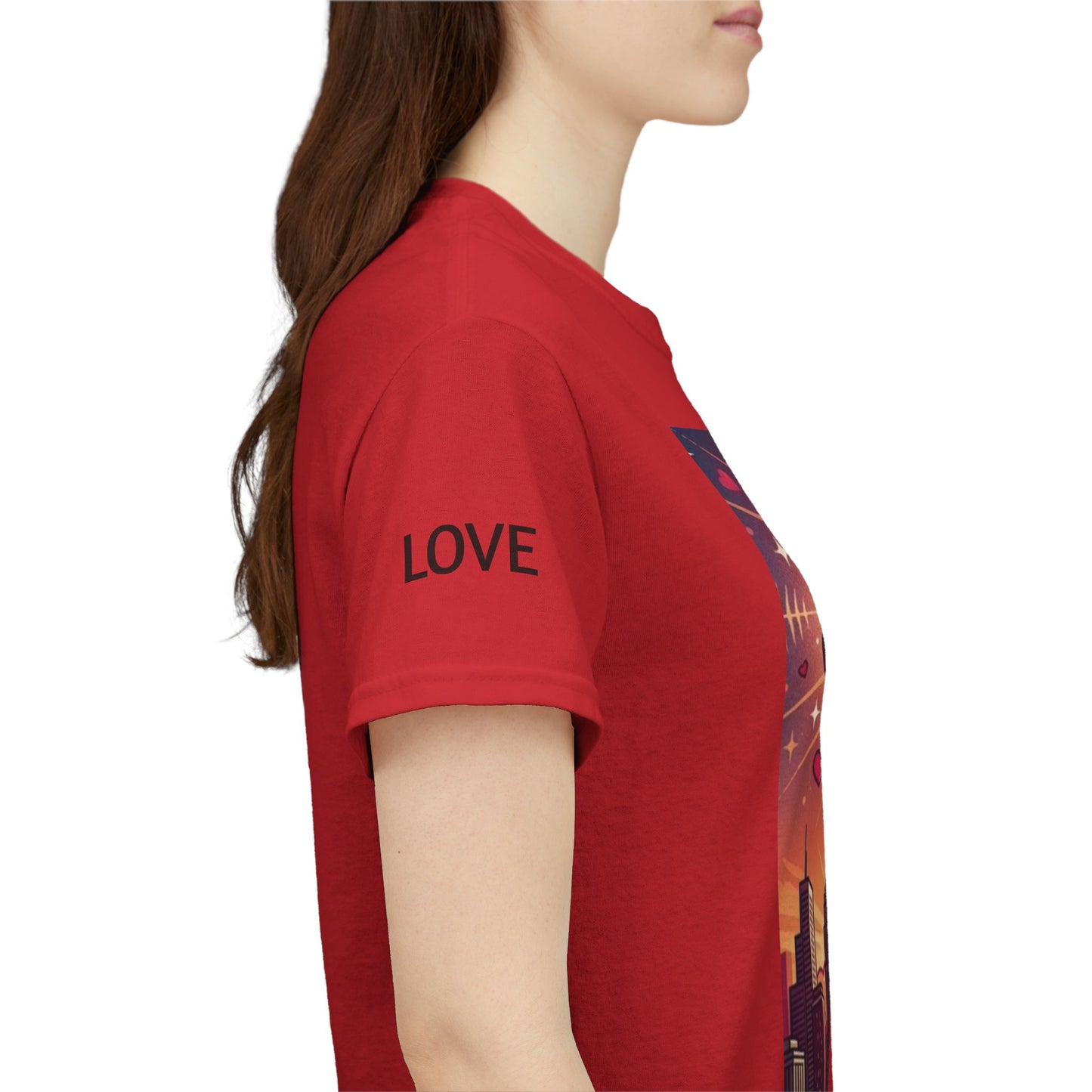 Love Over Bombs T-Shirt — Retro Heart Cloud Peace Tee