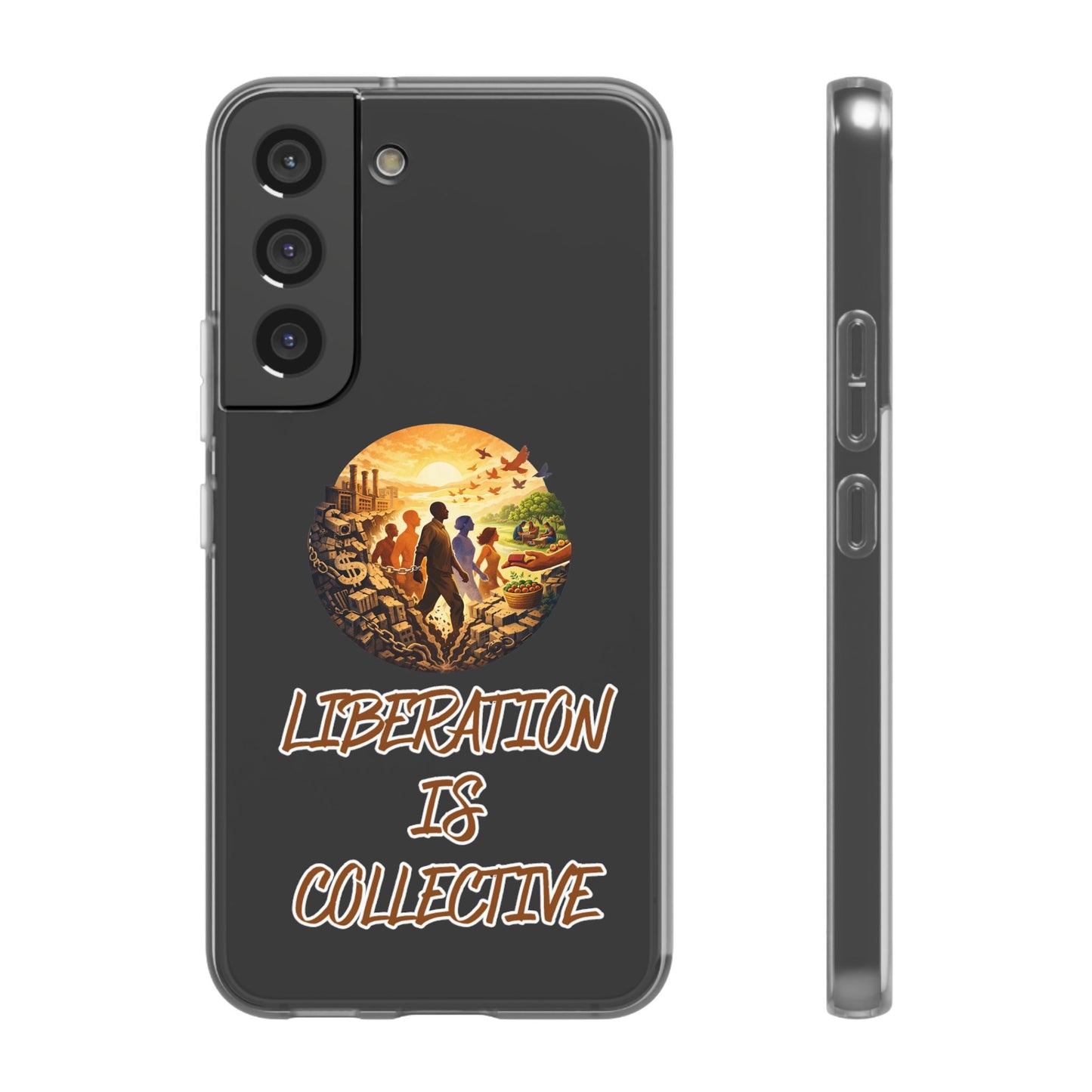 Phone Case —“Liberation Is Collective” Matte Phone Case | Sunset Unity Art for iPhone & Samsung