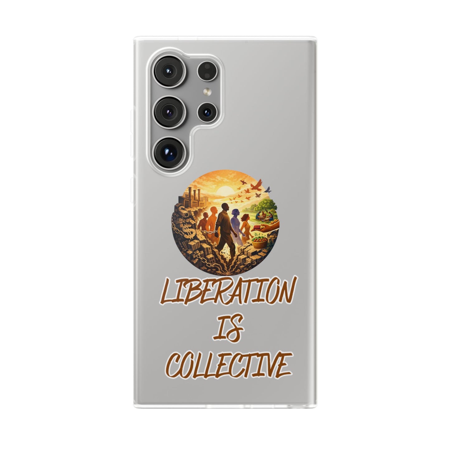 Phone Case —“Liberation Is Collective” Matte Phone Case | Sunset Unity Art for iPhone & Samsung