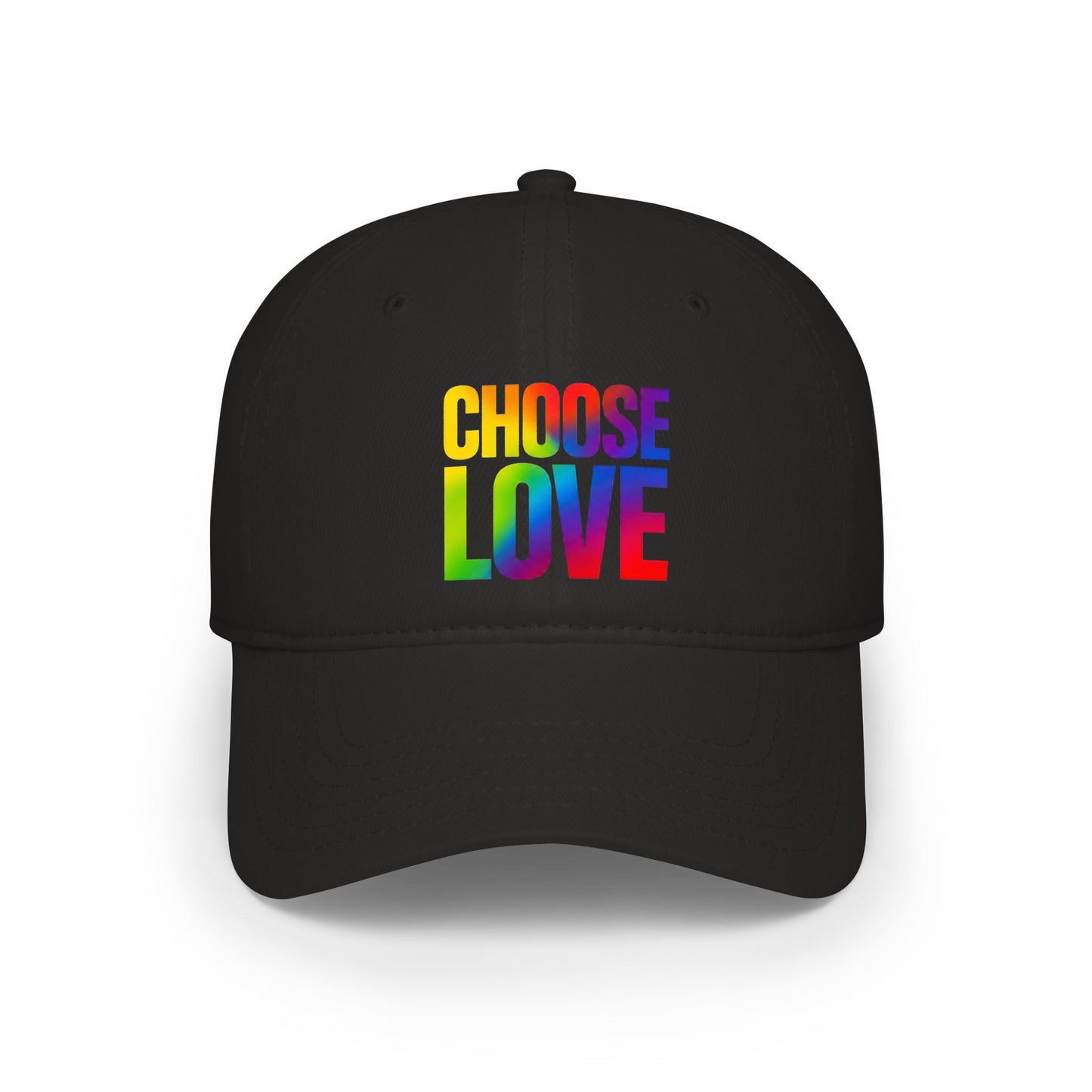Choose Love Rainbow Cap — Low Profile Baseball Hat for Pride & Everyday Wear