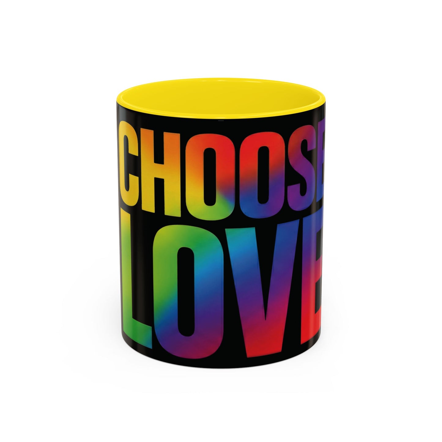Choose Love Rainbow Accent Coffee Mug — LGBTQ+ Pride Inspirational 11/15oz