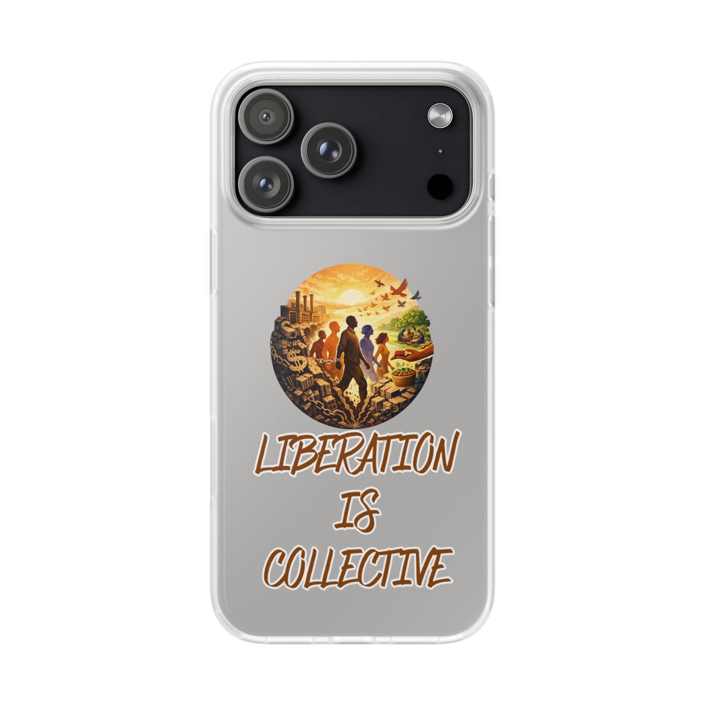 Phone Case —“Liberation Is Collective” Matte Phone Case | Sunset Unity Art for iPhone & Samsung