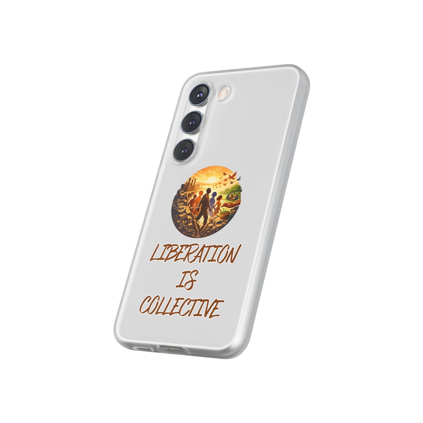 Phone Case —“Liberation Is Collective” Matte Phone Case | Sunset Unity Art for iPhone & Samsung