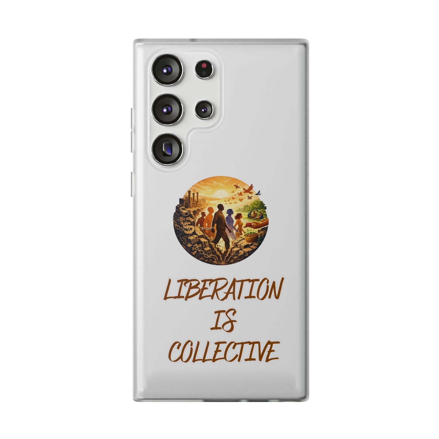 Phone Case —“Liberation Is Collective” Matte Phone Case | Sunset Unity Art for iPhone & Samsung