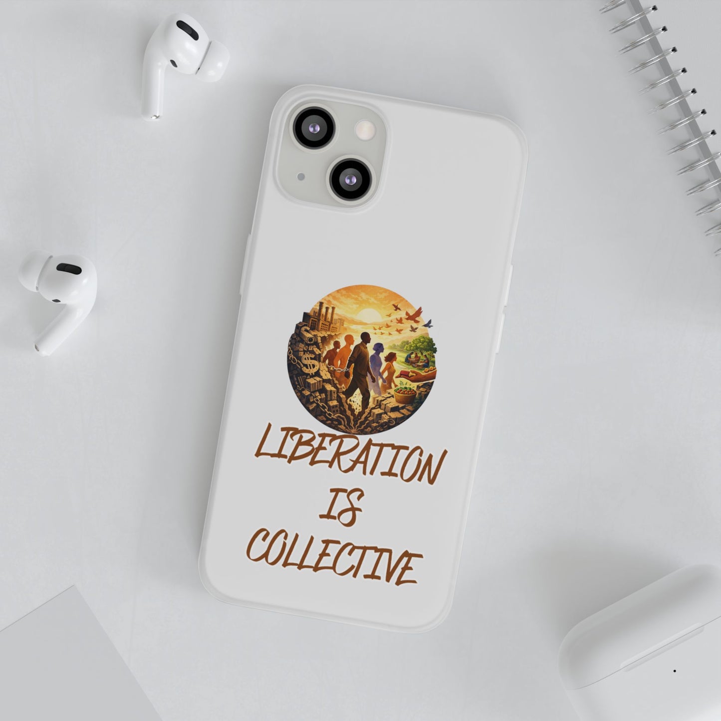 Phone Case —“Liberation Is Collective” Matte Phone Case | Sunset Unity Art for iPhone & Samsung
