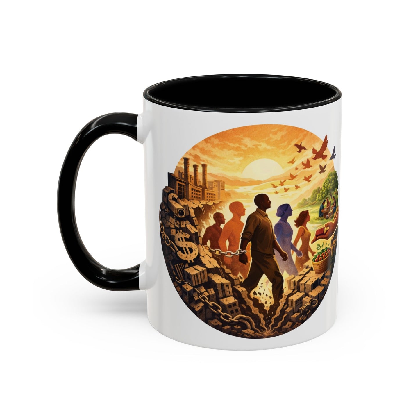 Liberation Is Collective Accent Coffee Mug - Black Handle 11/15oz