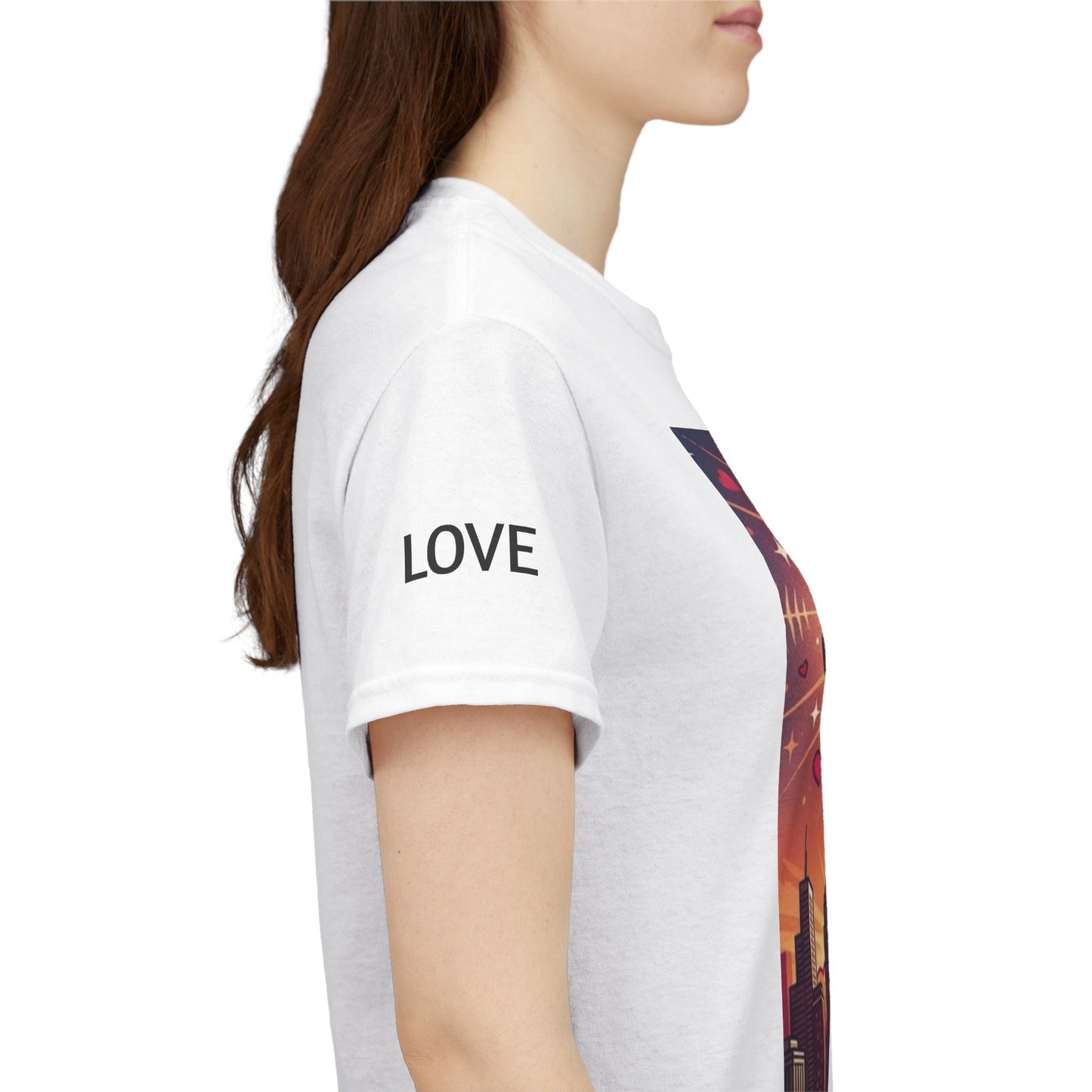 Love Over Bombs T-Shirt — Retro Heart Cloud Peace Tee