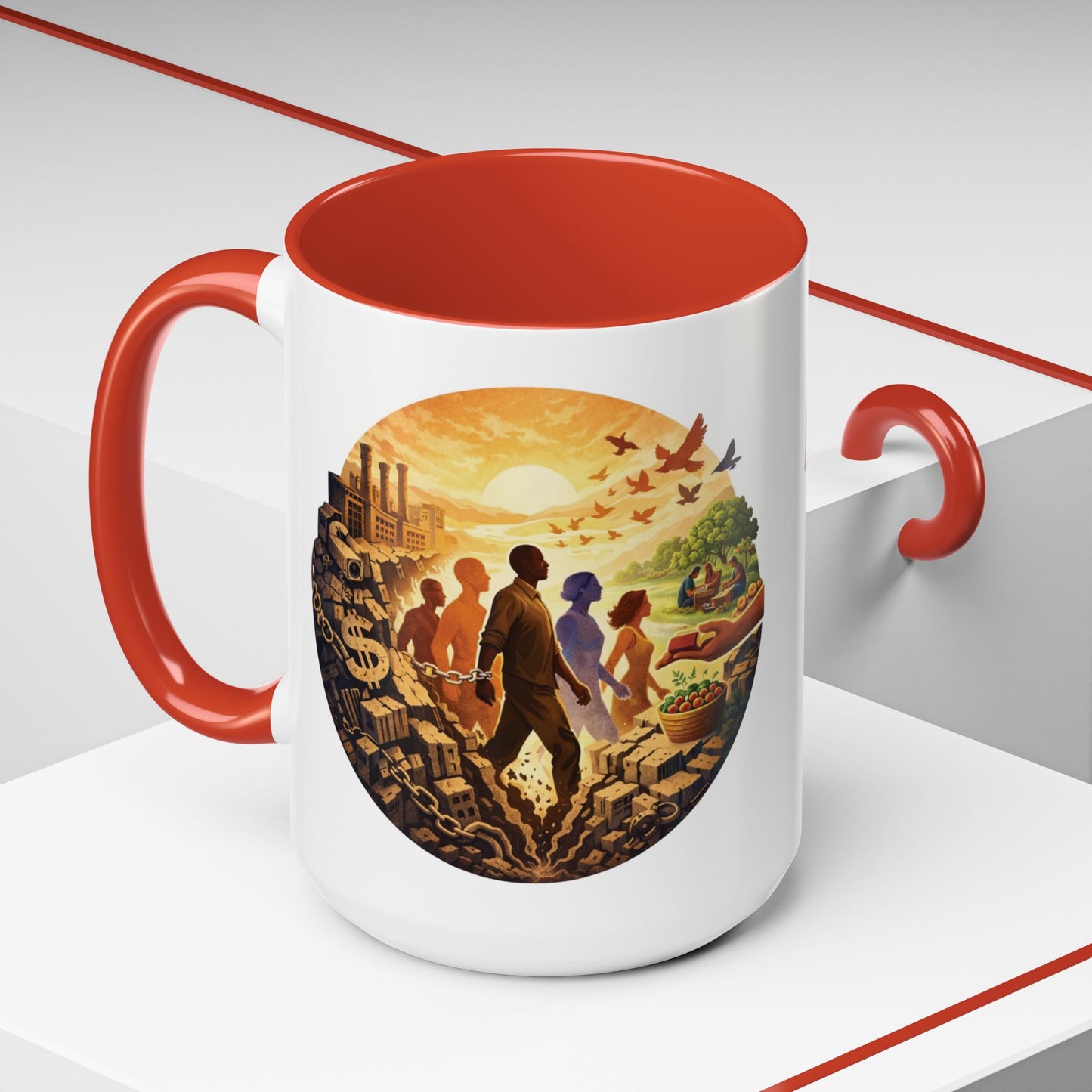 Liberation Is Collective Accent Coffee Mug - Black Handle 11/15oz