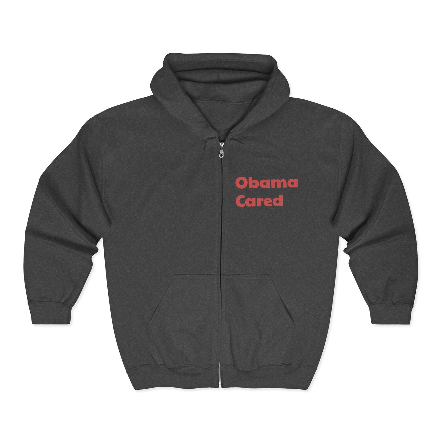 Obama Cared Zip Hoodie — Retro Obama Poster Full‑Zip Hoodie