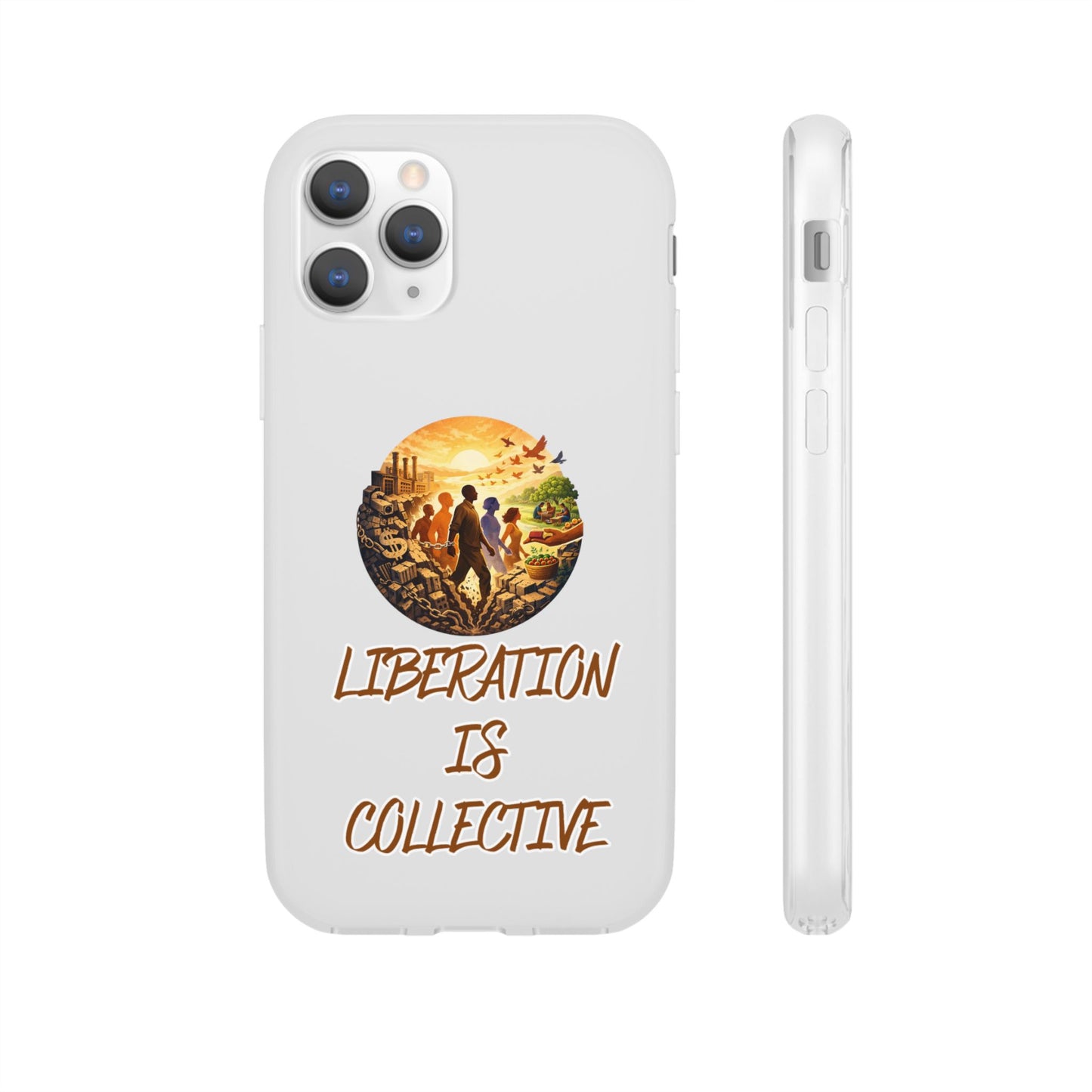 Phone Case —“Liberation Is Collective” Matte Phone Case | Sunset Unity Art for iPhone & Samsung