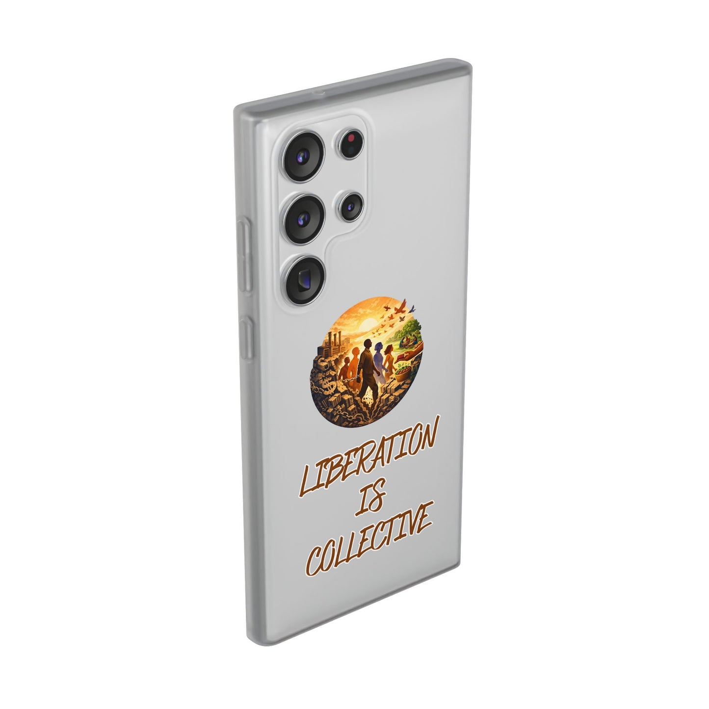 Phone Case —“Liberation Is Collective” Matte Phone Case | Sunset Unity Art for iPhone & Samsung