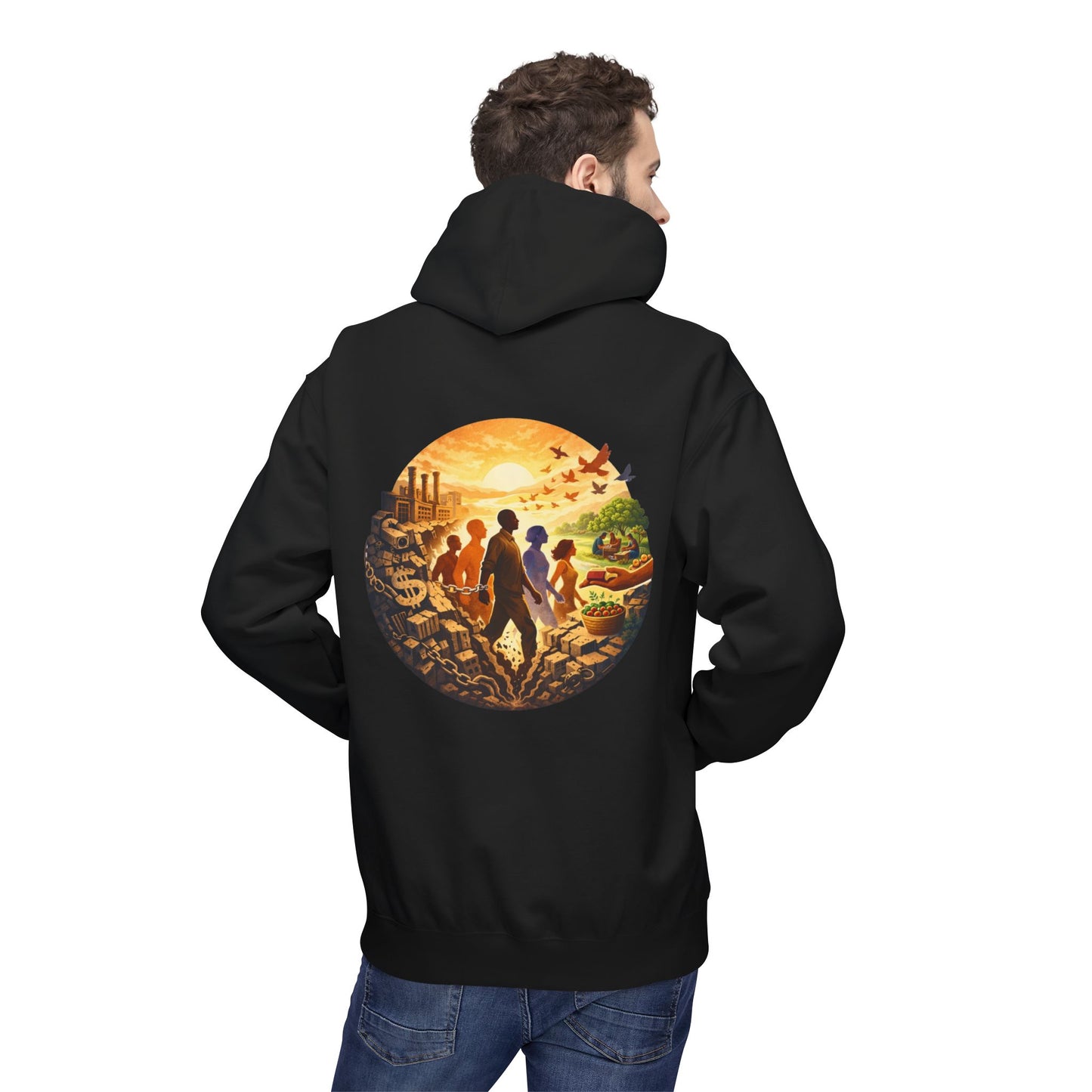 Liberation Is Collective Hoodie — Sunrise Solidarity Graphic Hoodie