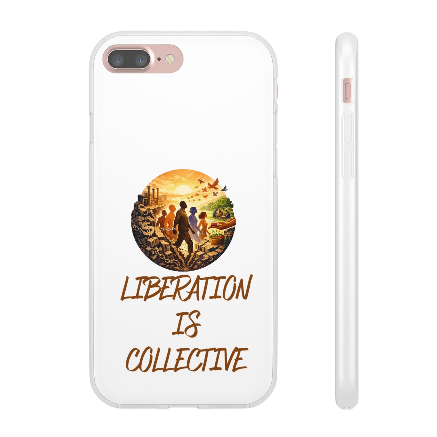 Phone Case —“Liberation Is Collective” Matte Phone Case | Sunset Unity Art for iPhone & Samsung