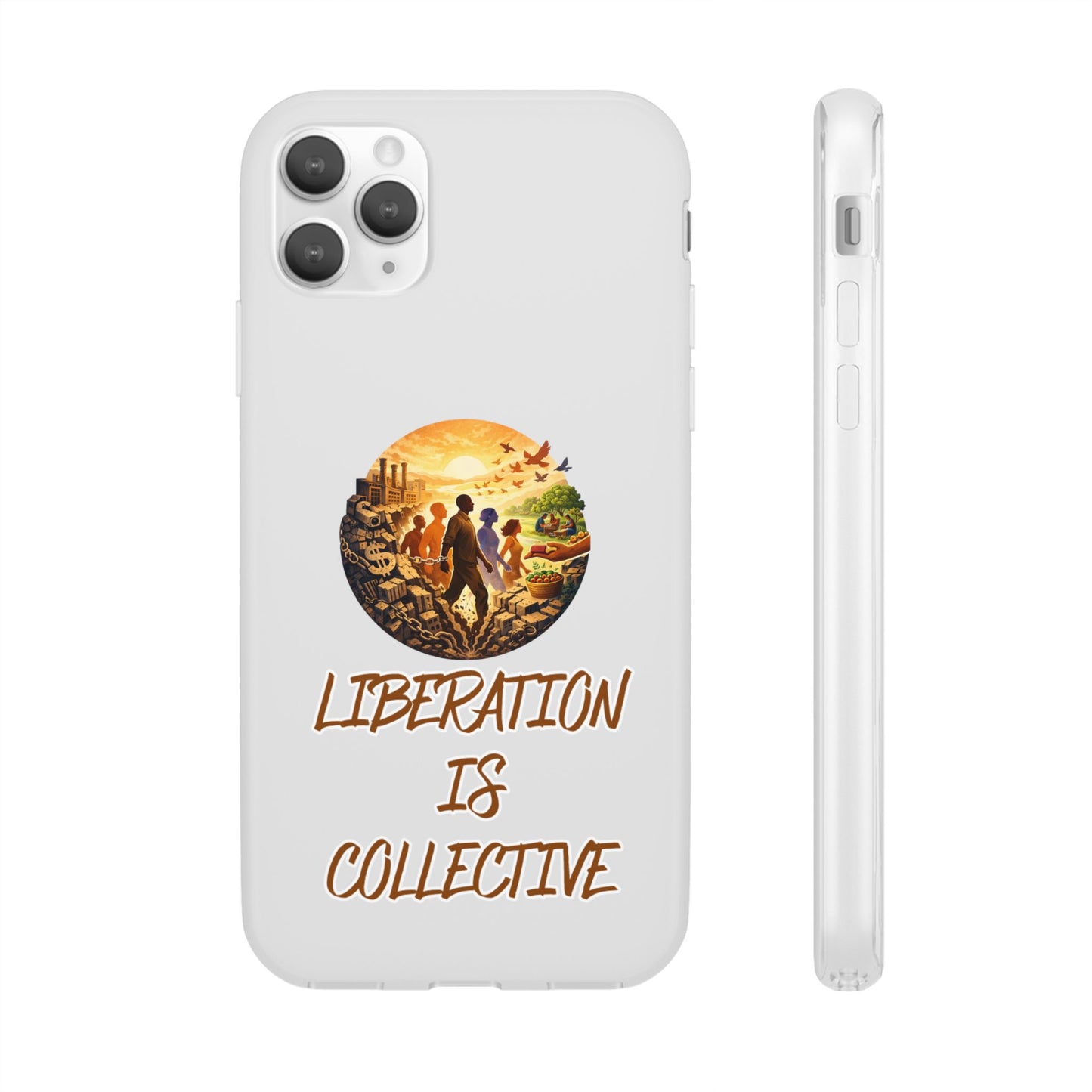 Phone Case —“Liberation Is Collective” Matte Phone Case | Sunset Unity Art for iPhone & Samsung