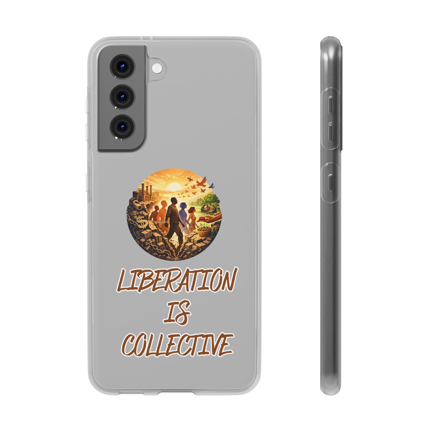 Phone Case —“Liberation Is Collective” Matte Phone Case | Sunset Unity Art for iPhone & Samsung