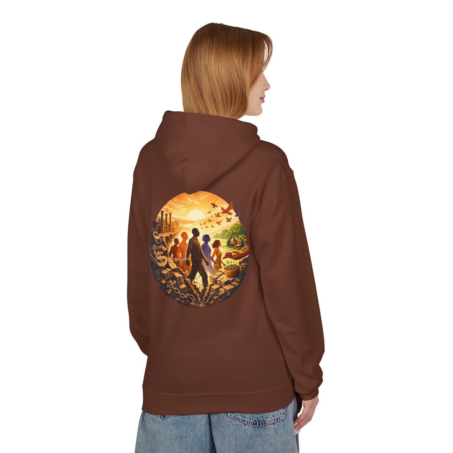 Liberation Is Collective Hoodie — Sunrise Solidarity Graphic Hoodie